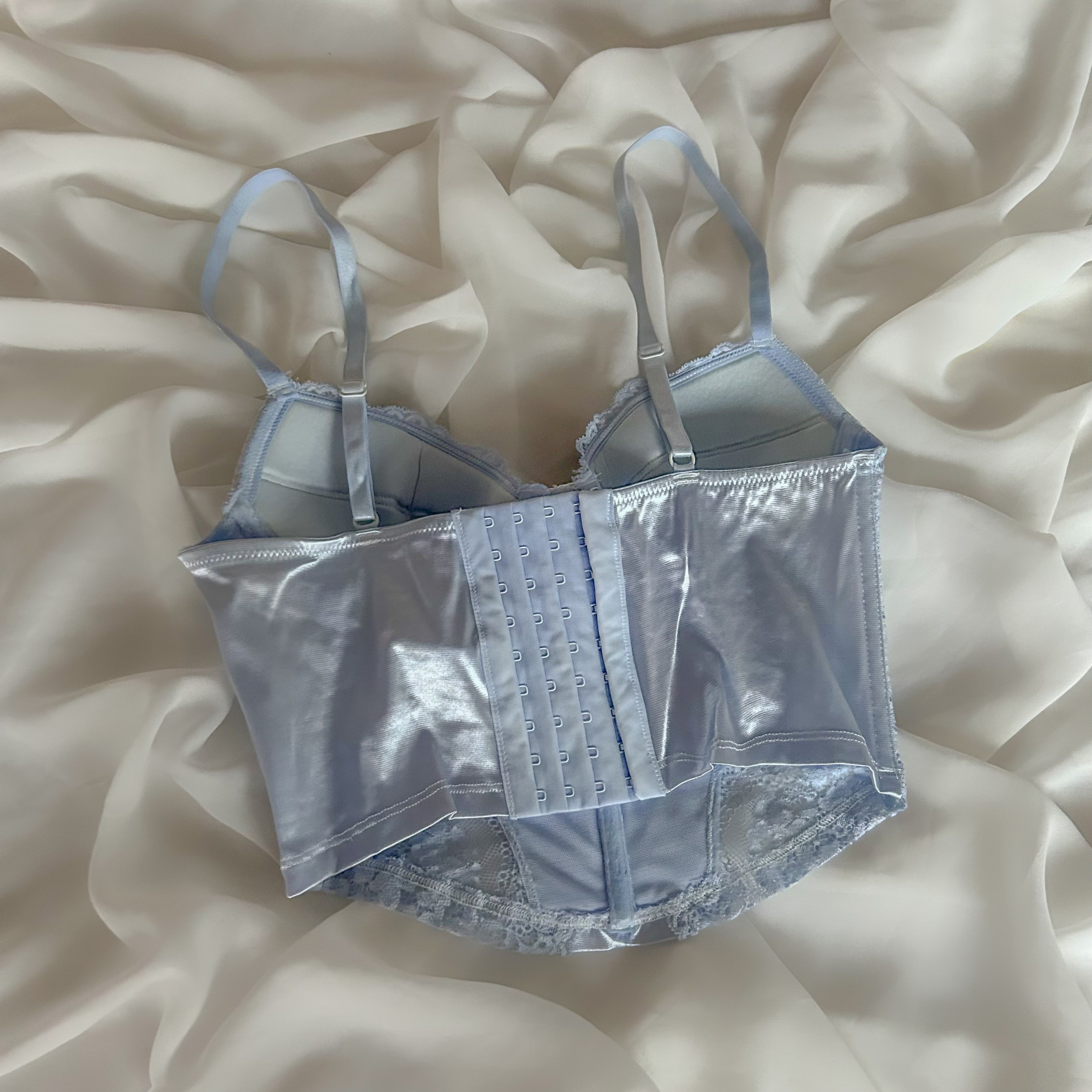 Satin Blue Bustier 80B/75C/85A
