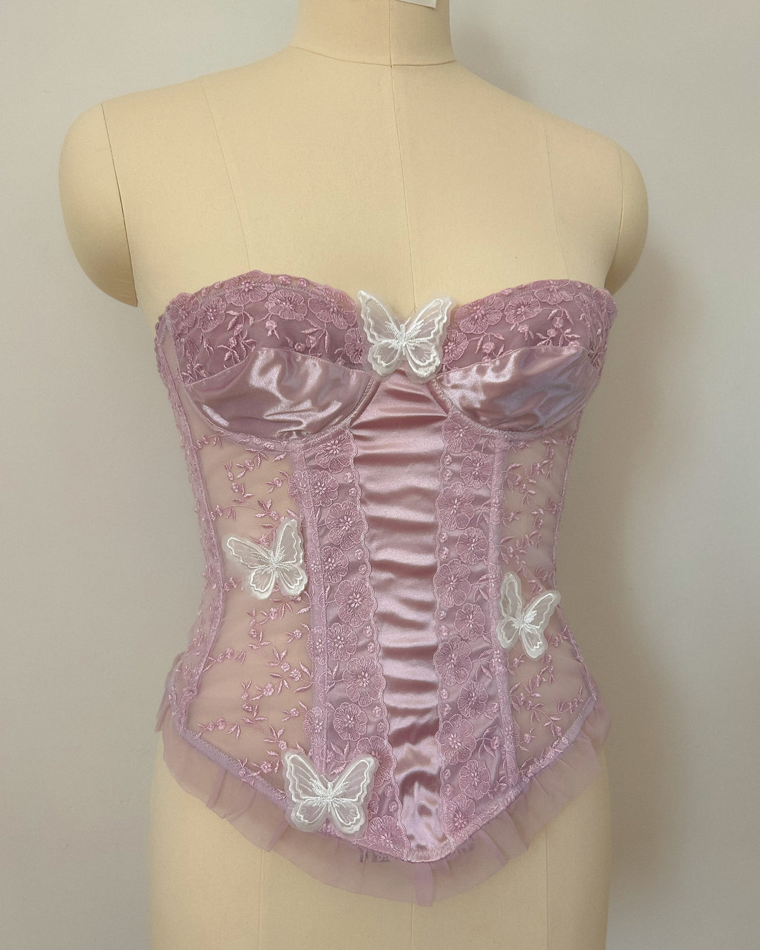 Butterfly Purple Satin Bustier 80B/75C/85A