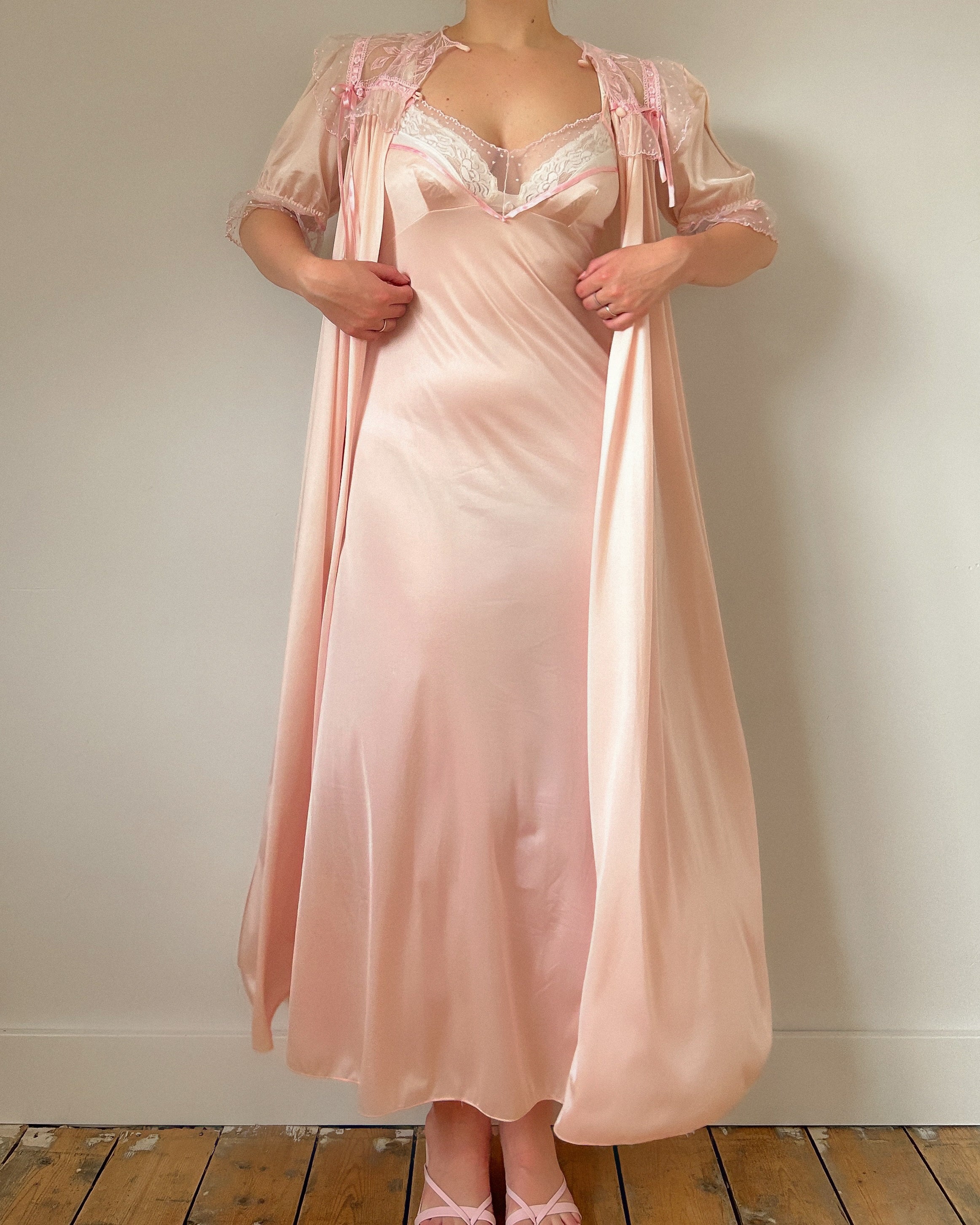Pink Dream Peignoir Dress Set (S/M)