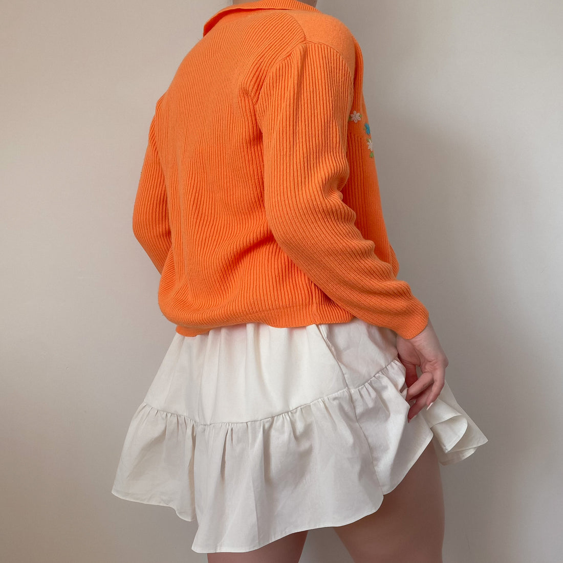 Bright Orange Cardigan (S/M)