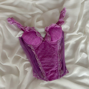 Purple Ruffle Bustier 75B/70C/80A