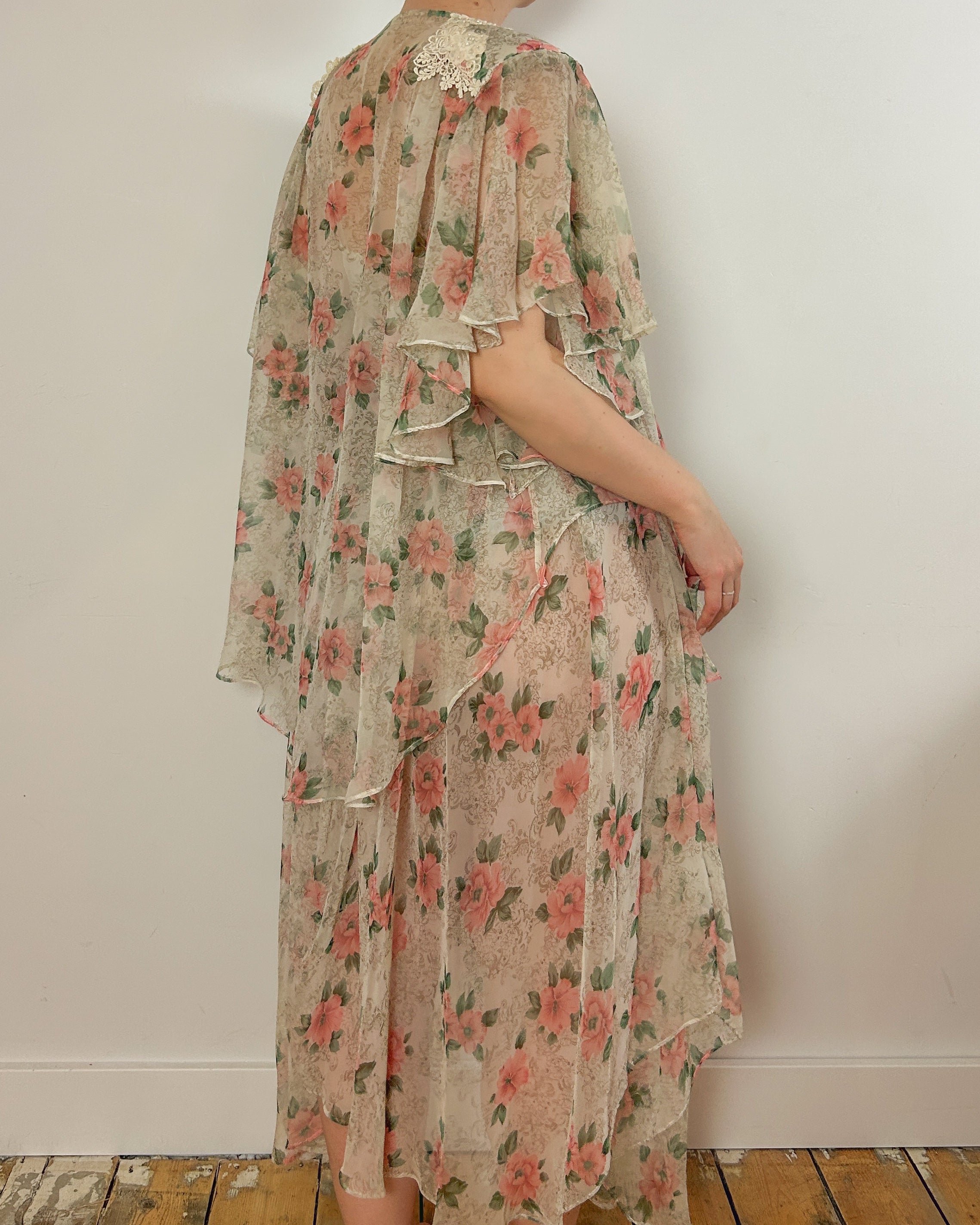 Dream Floral Satin Dress Set (M)