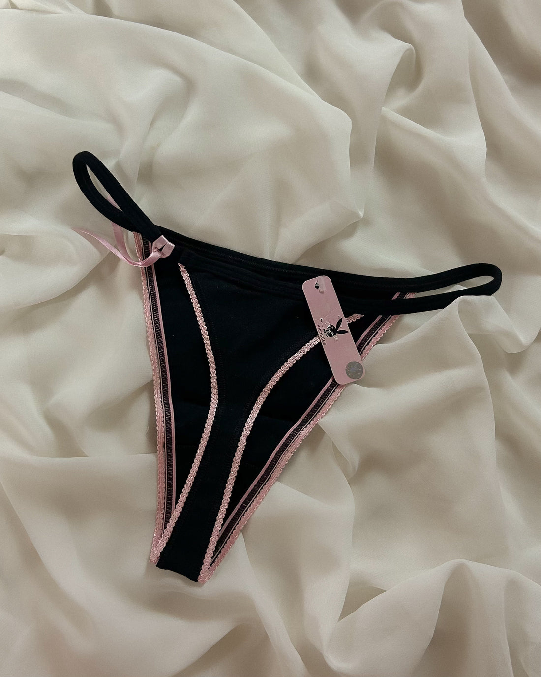 Black Playboy Thong (M)