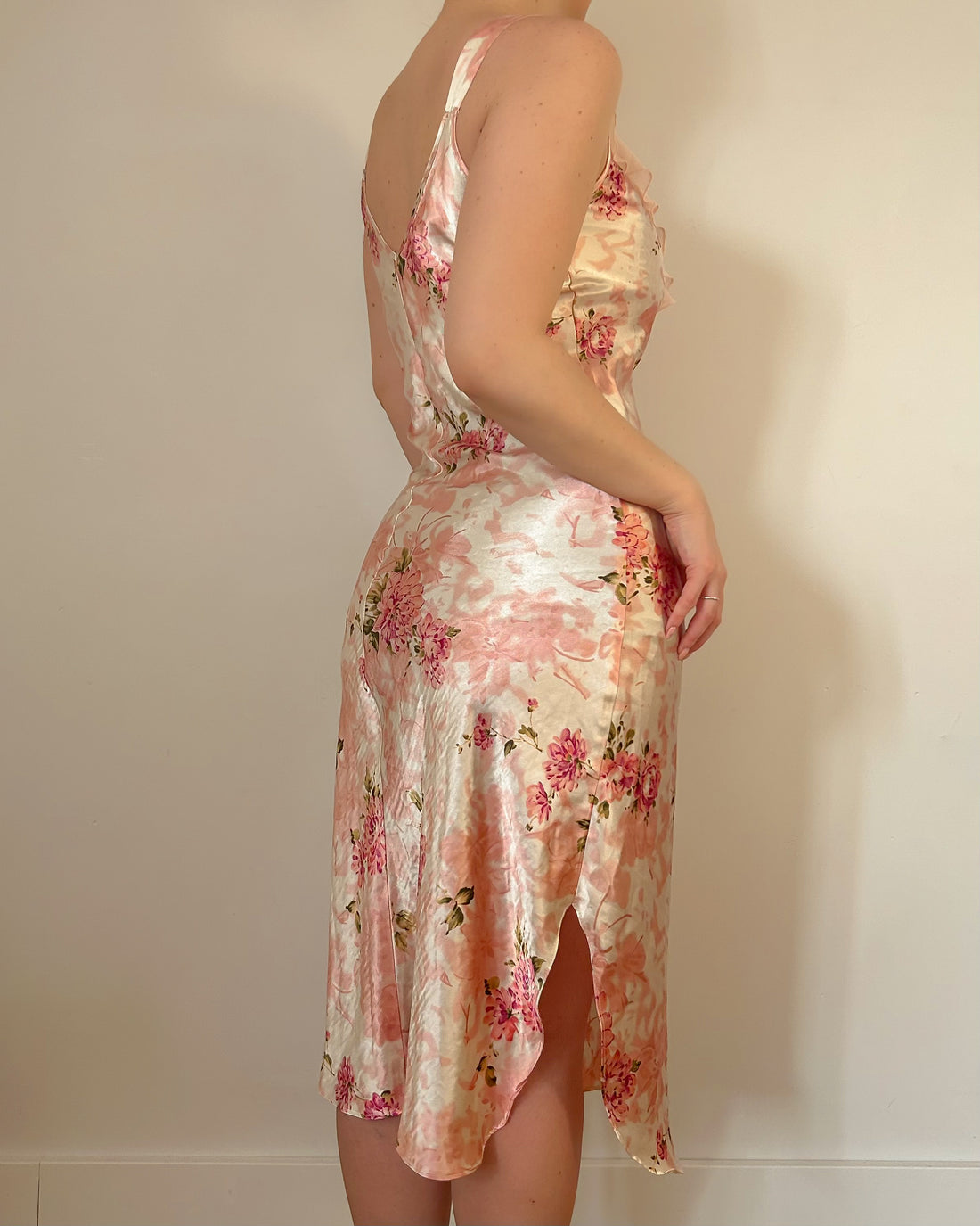 Satin Floral Dress (S/M)