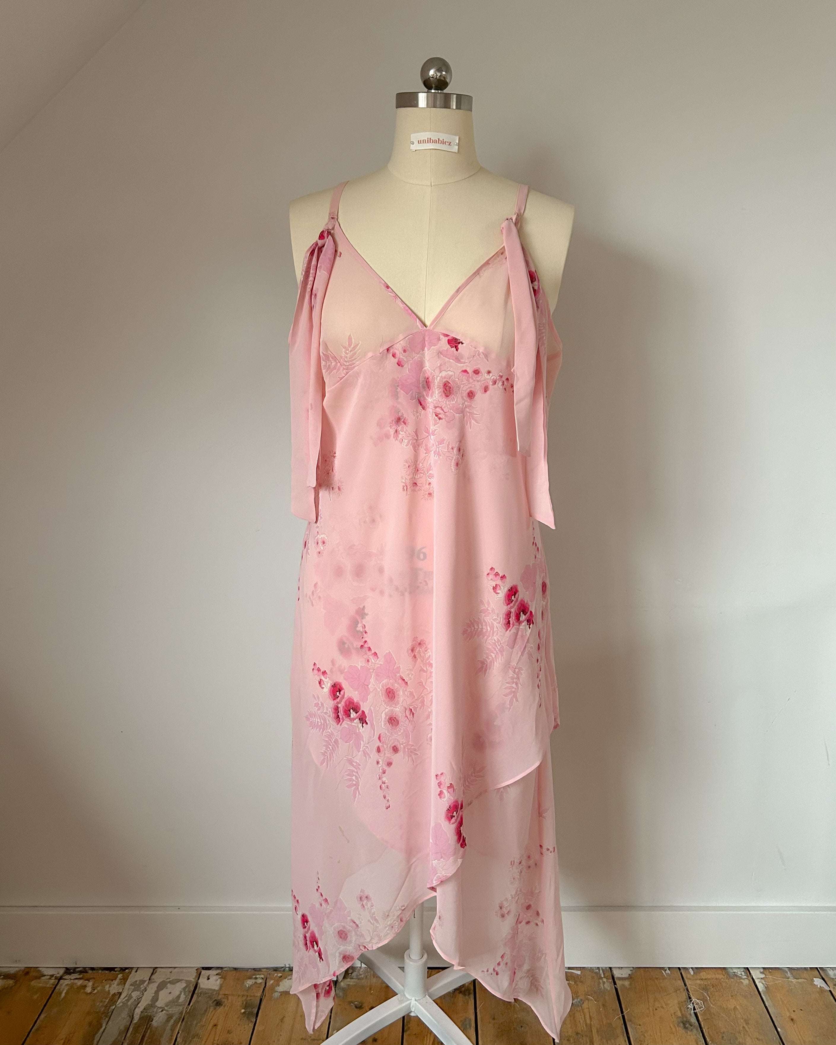 Pink Floral Dress (L/XL)
