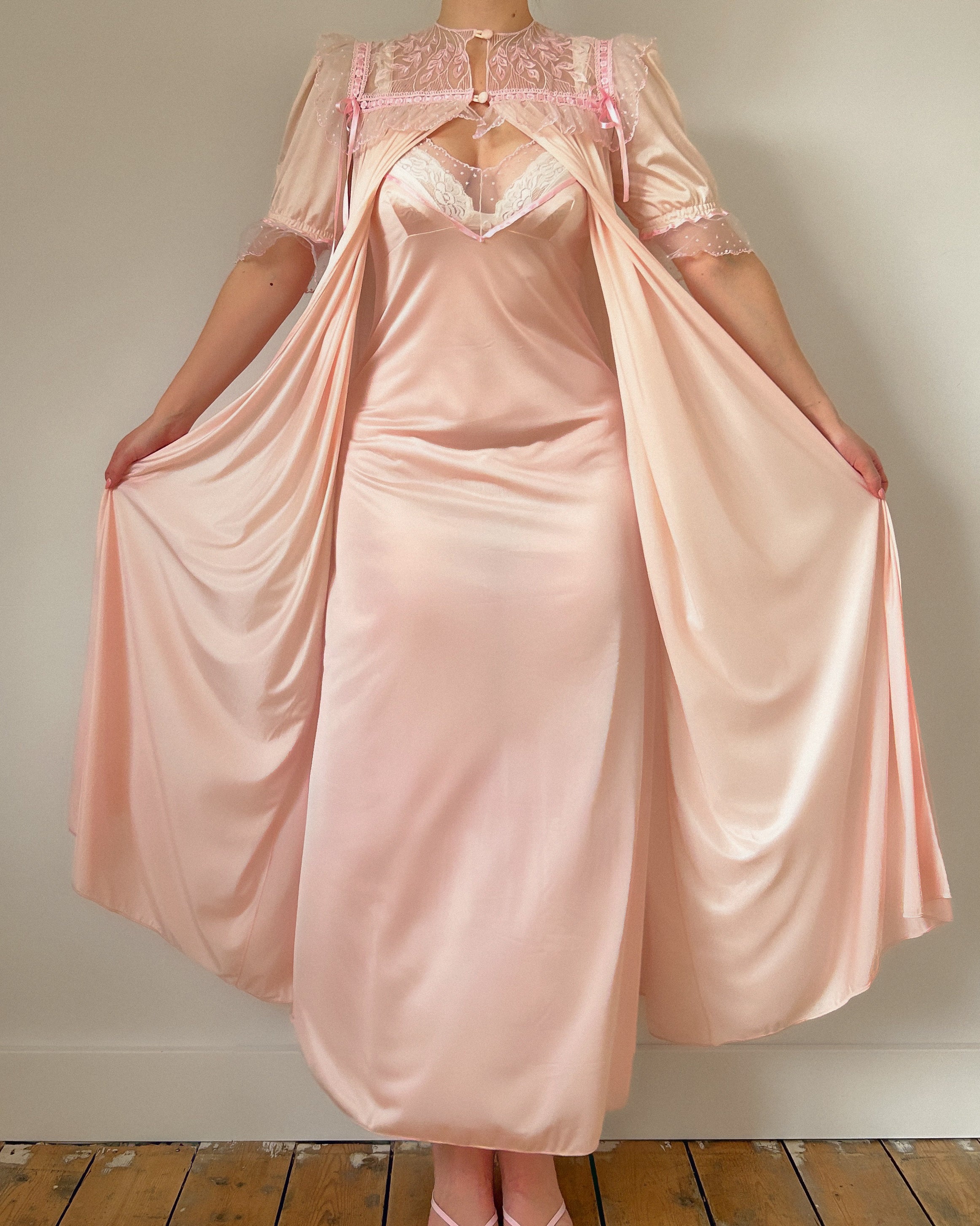 Pink Dream Peignoir Dress Set (S/M)
