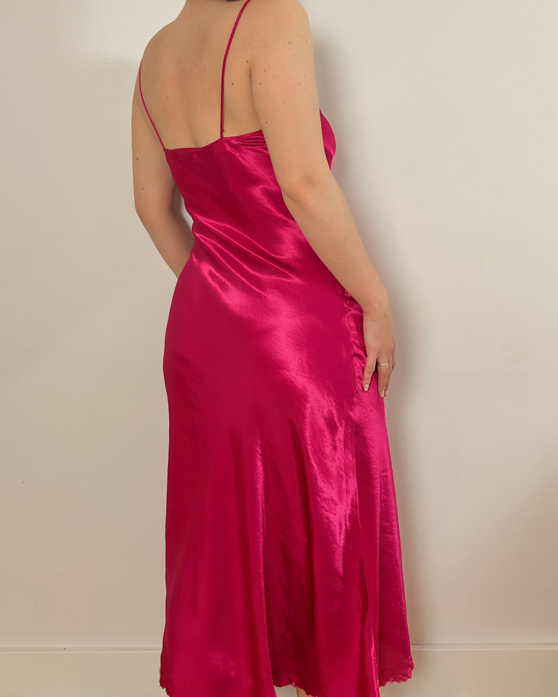 Pink Satin Dress (M)