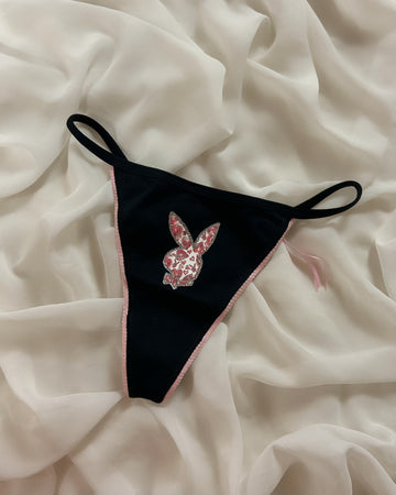 Black Playboy Thong (M)