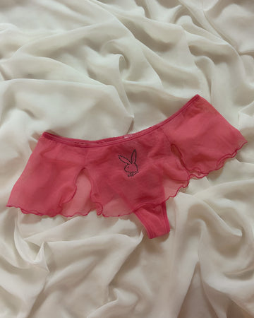 Pink Playboy Skirt Thong (M)