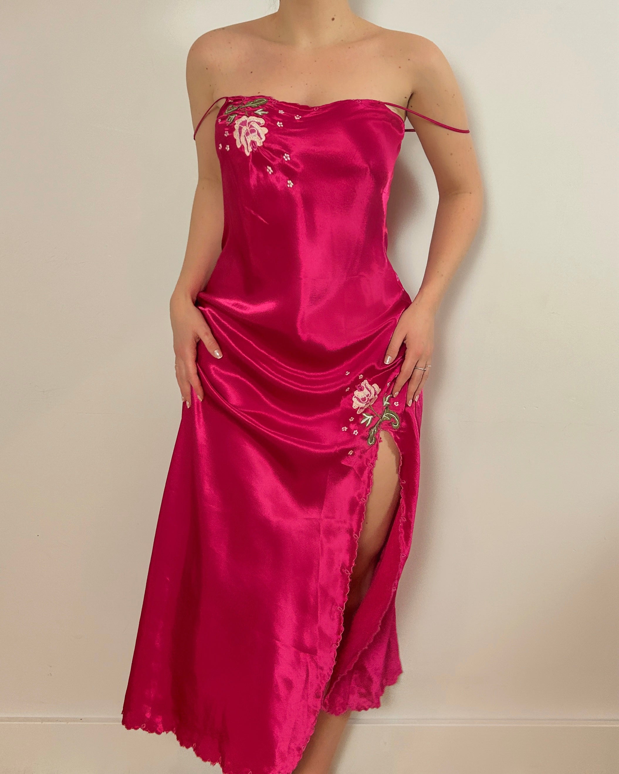 Pink Satin Dress (M)