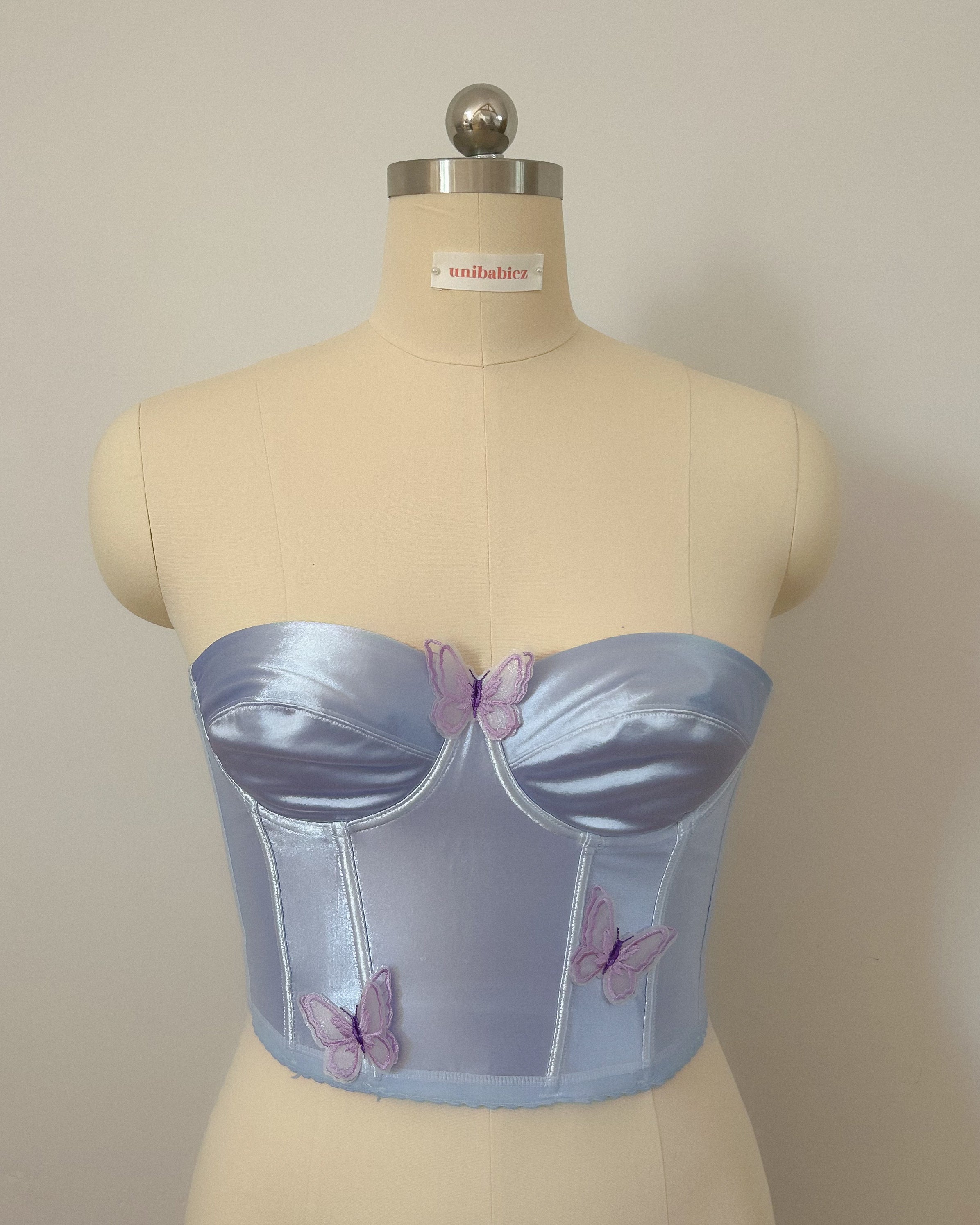 Butterfly Satin Blue Bustier 75B/70C/80A