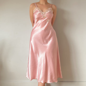 Baby Pink Satin Dress (M)