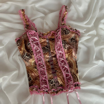 Leopard Pink Bustier 75B/70C/80A