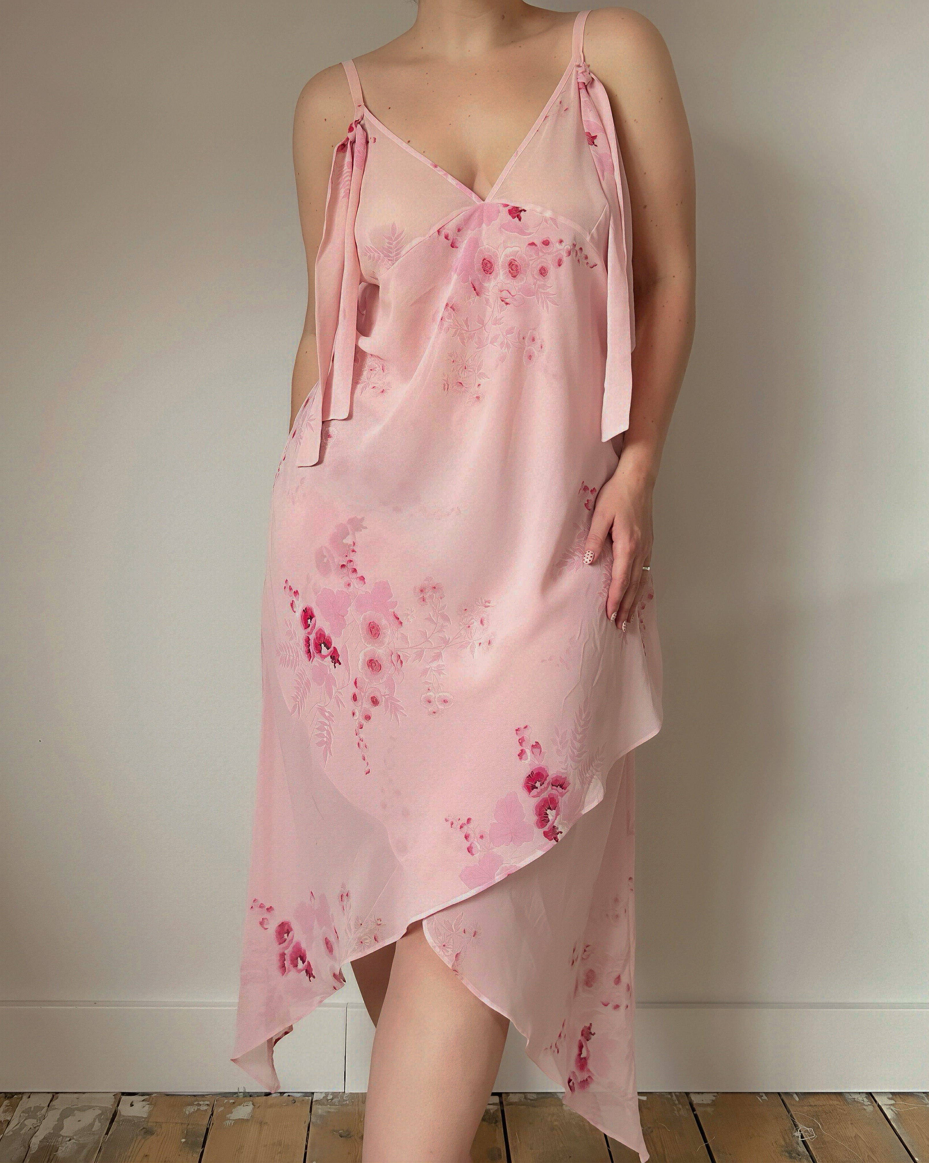 Pink Floral Dress (L/XL)