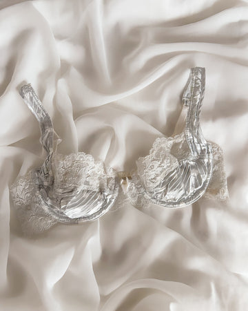 Silver Polkadot Bra 70B/65C/75A
