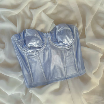 Satin Blue Bustier 75B/70C/80A