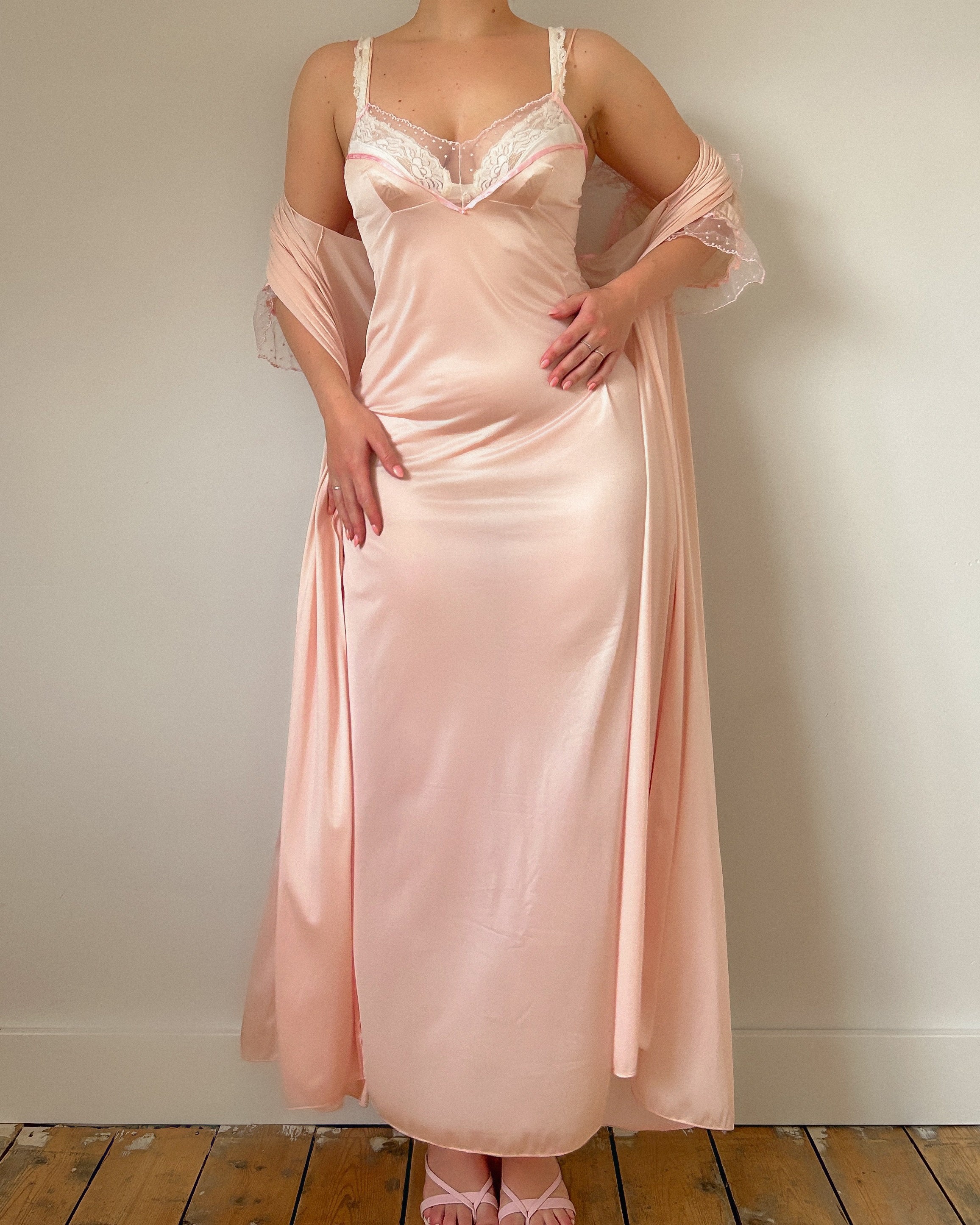 Pink Dream Peignoir Dress Set (S/M)