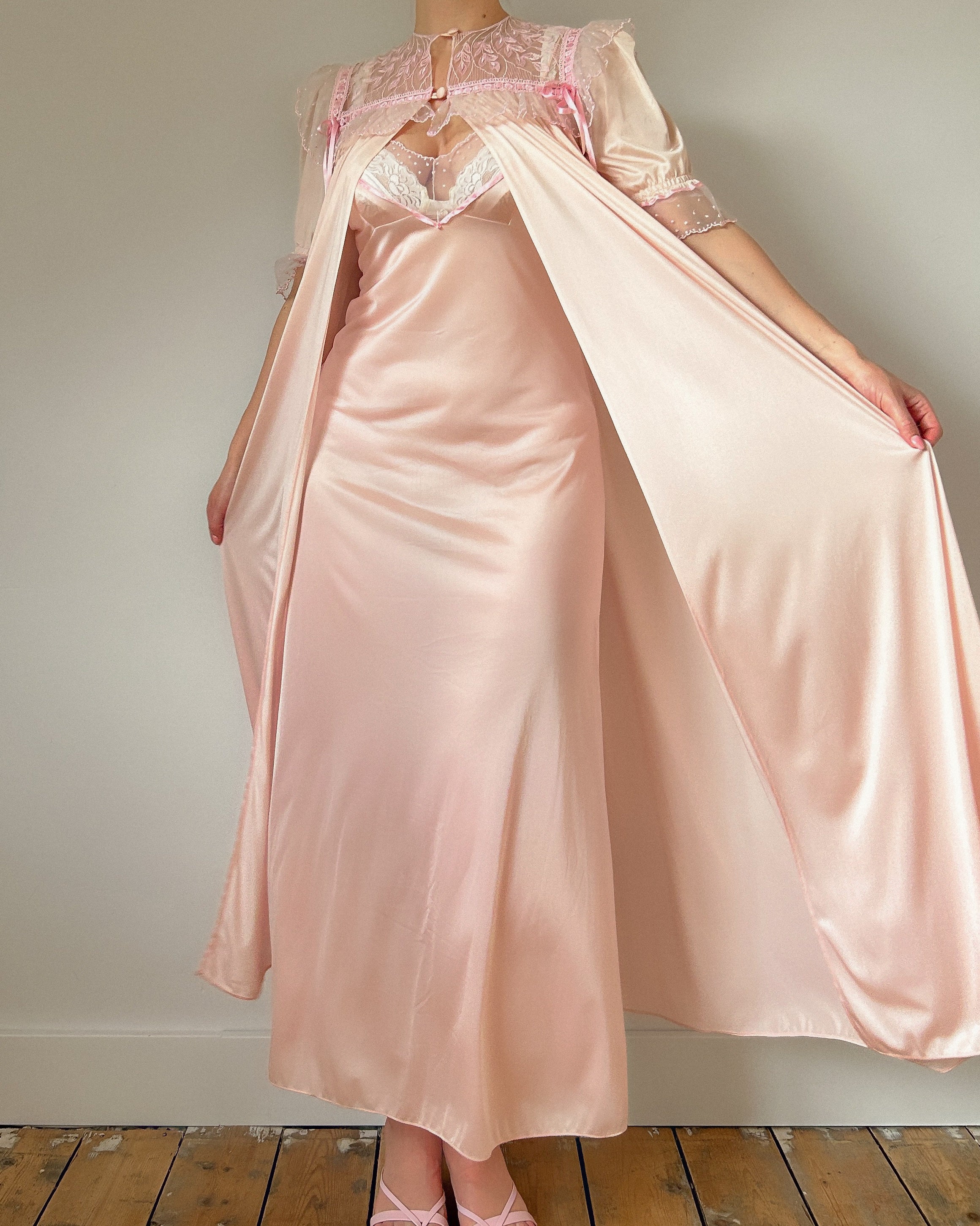 Pink Dream Peignoir Dress Set (S/M)