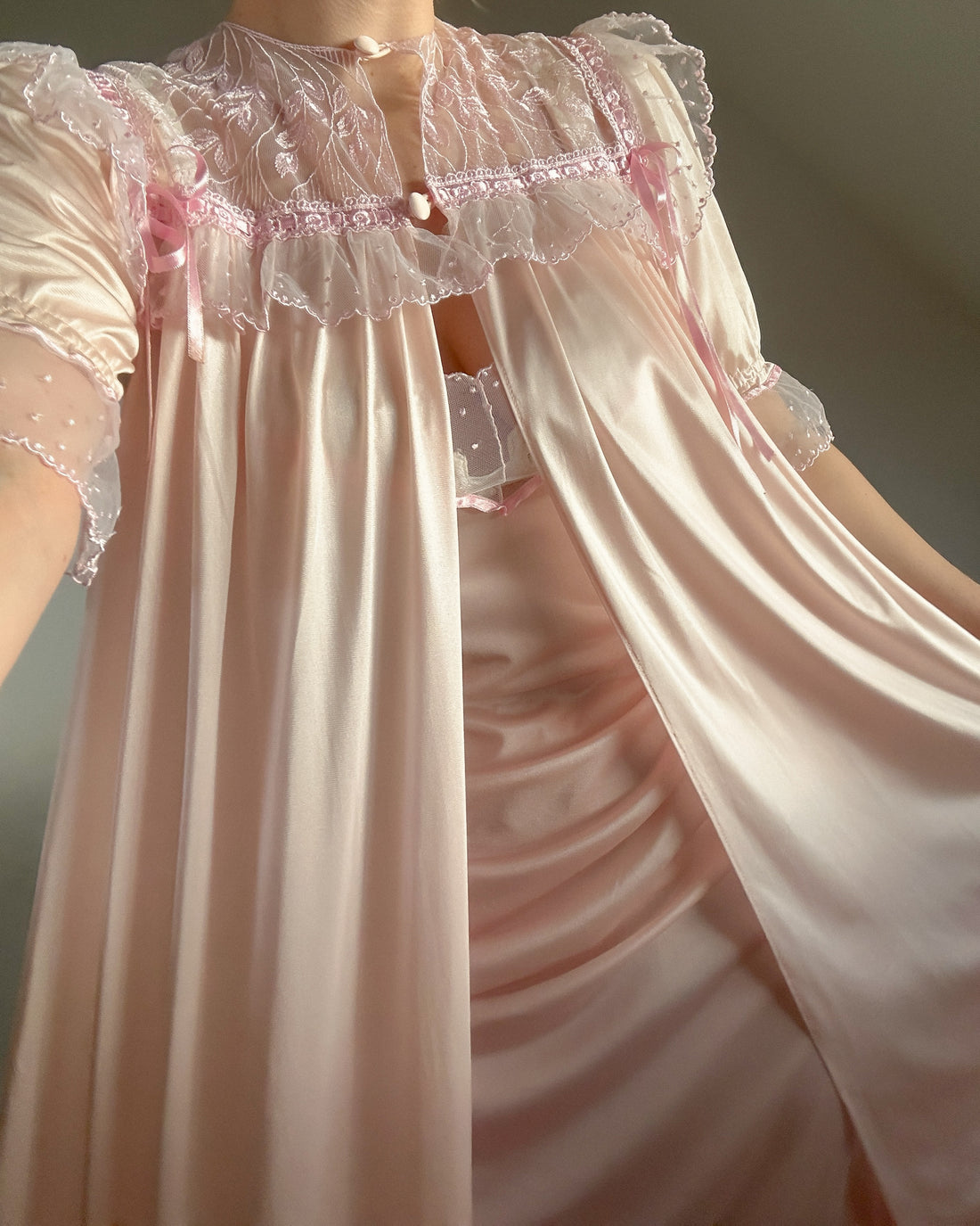 Pink Dream Peignoir Dress Set (S/M)