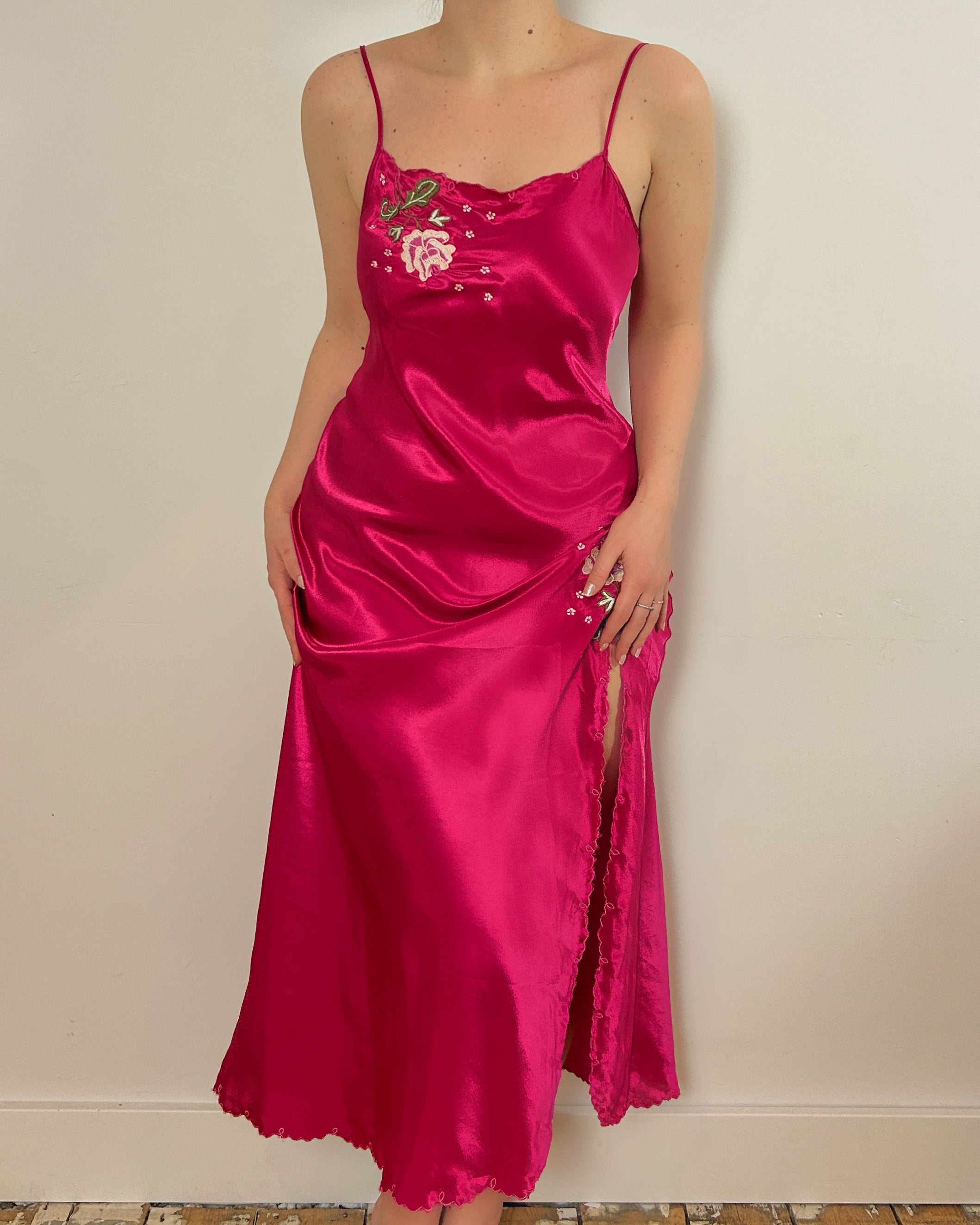 Pink Satin Dress (M)