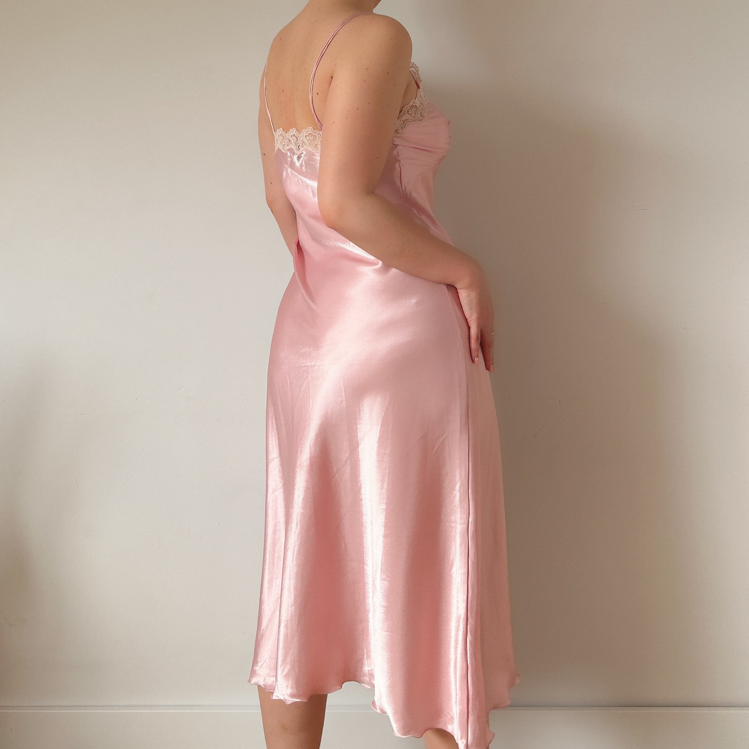 Baby Pink Satin Dress (M)