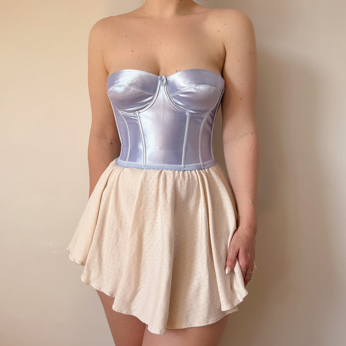 Satin Blue Bustier 75B/70C/80A