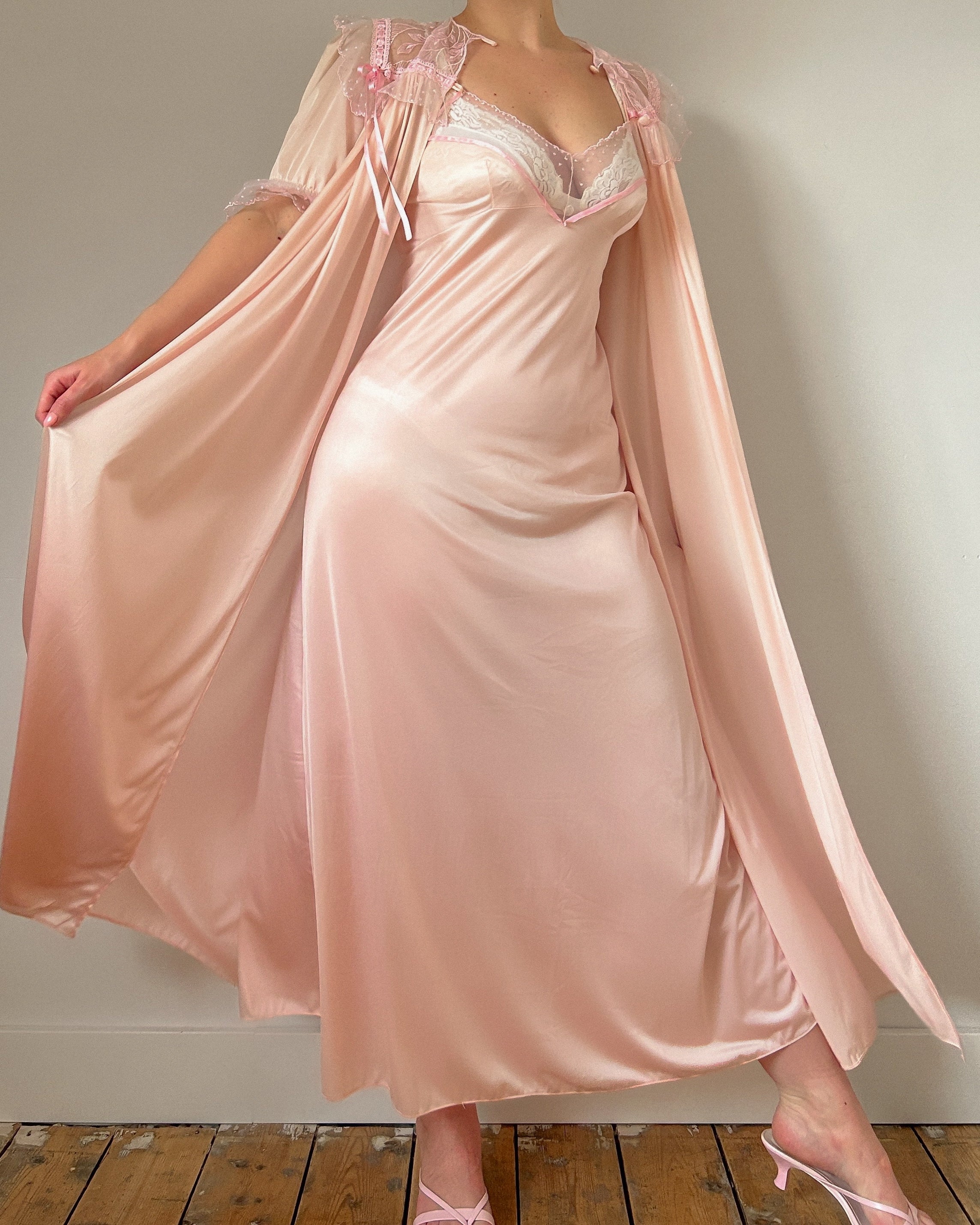 Pink Dream Peignoir Dress Set (S/M)