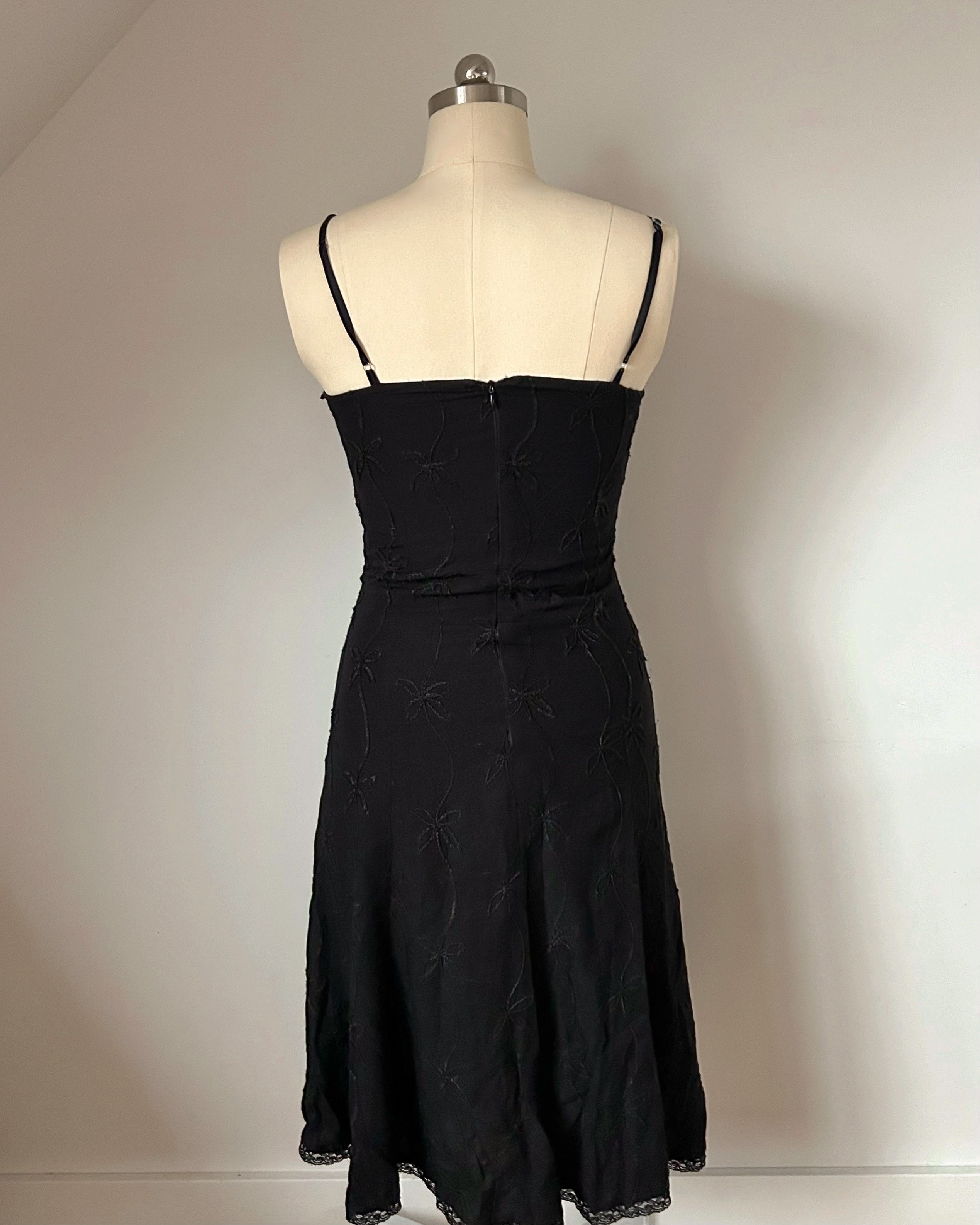 Black Beaded Evening Dress (M)