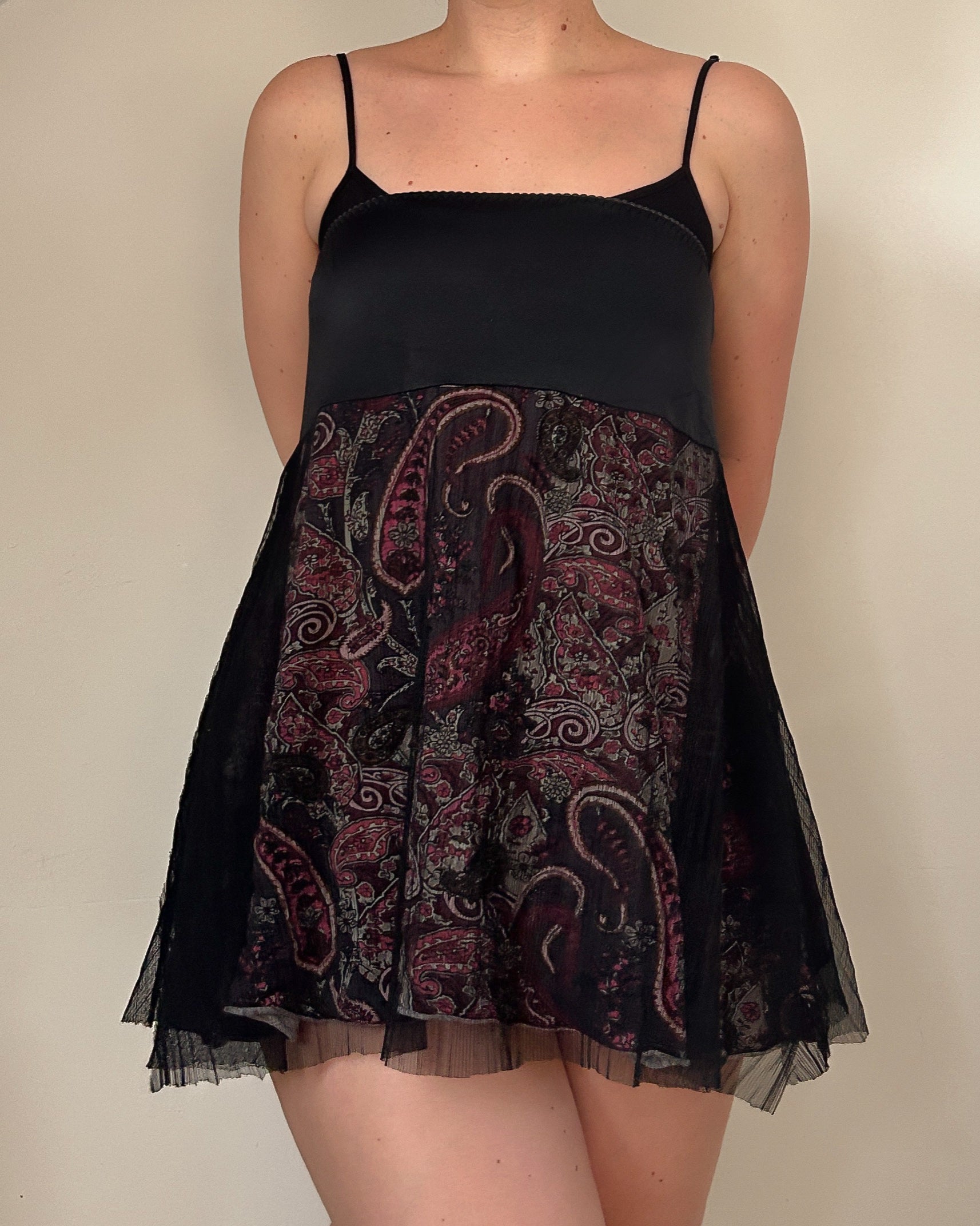 Black Floral Skirt (S/M)