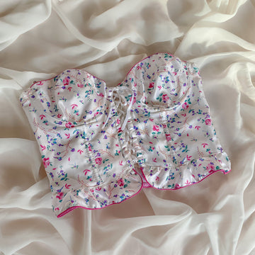 Floral Satin Bustier 70B/65C/75A