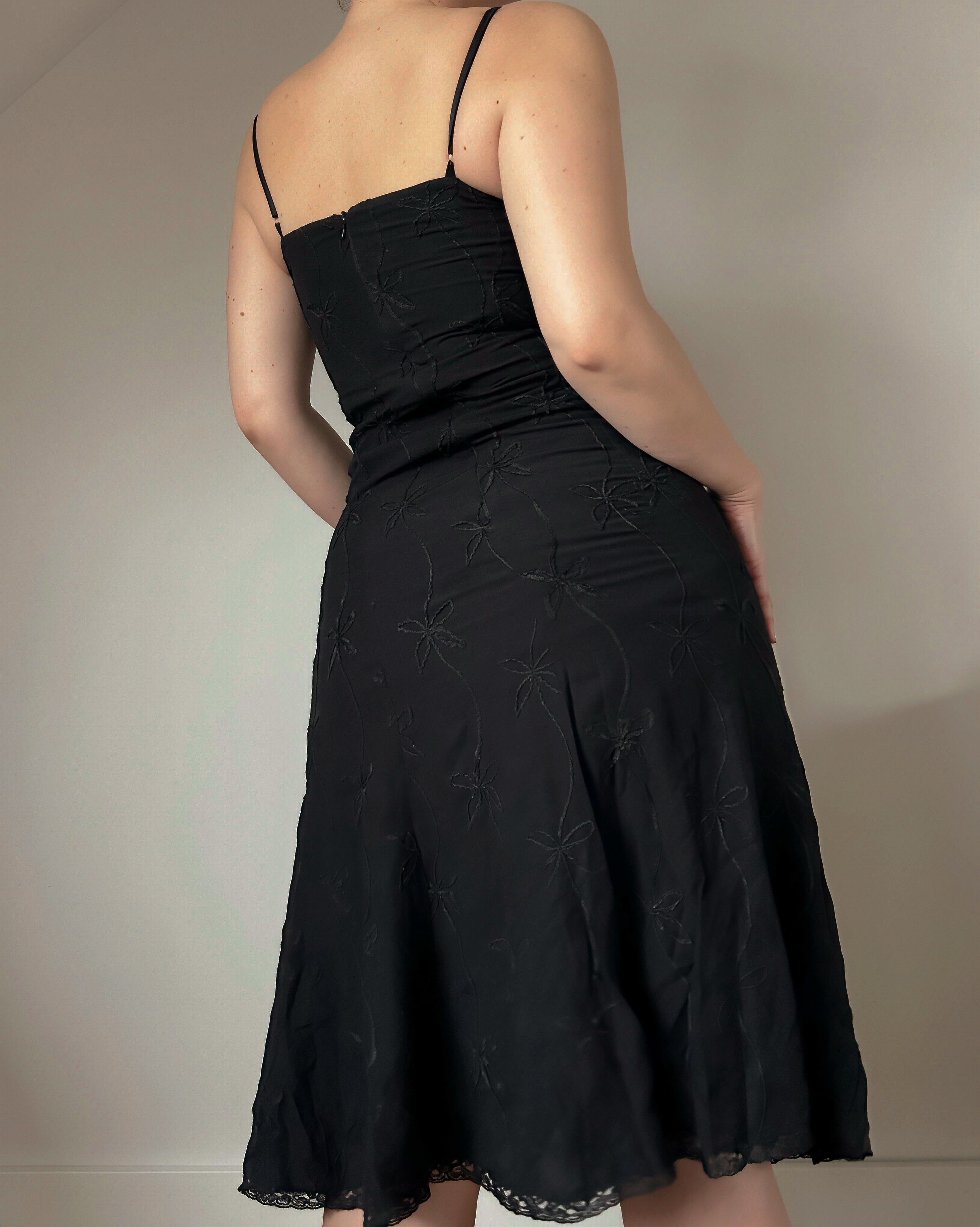 Black Beaded Evening Dress (M)