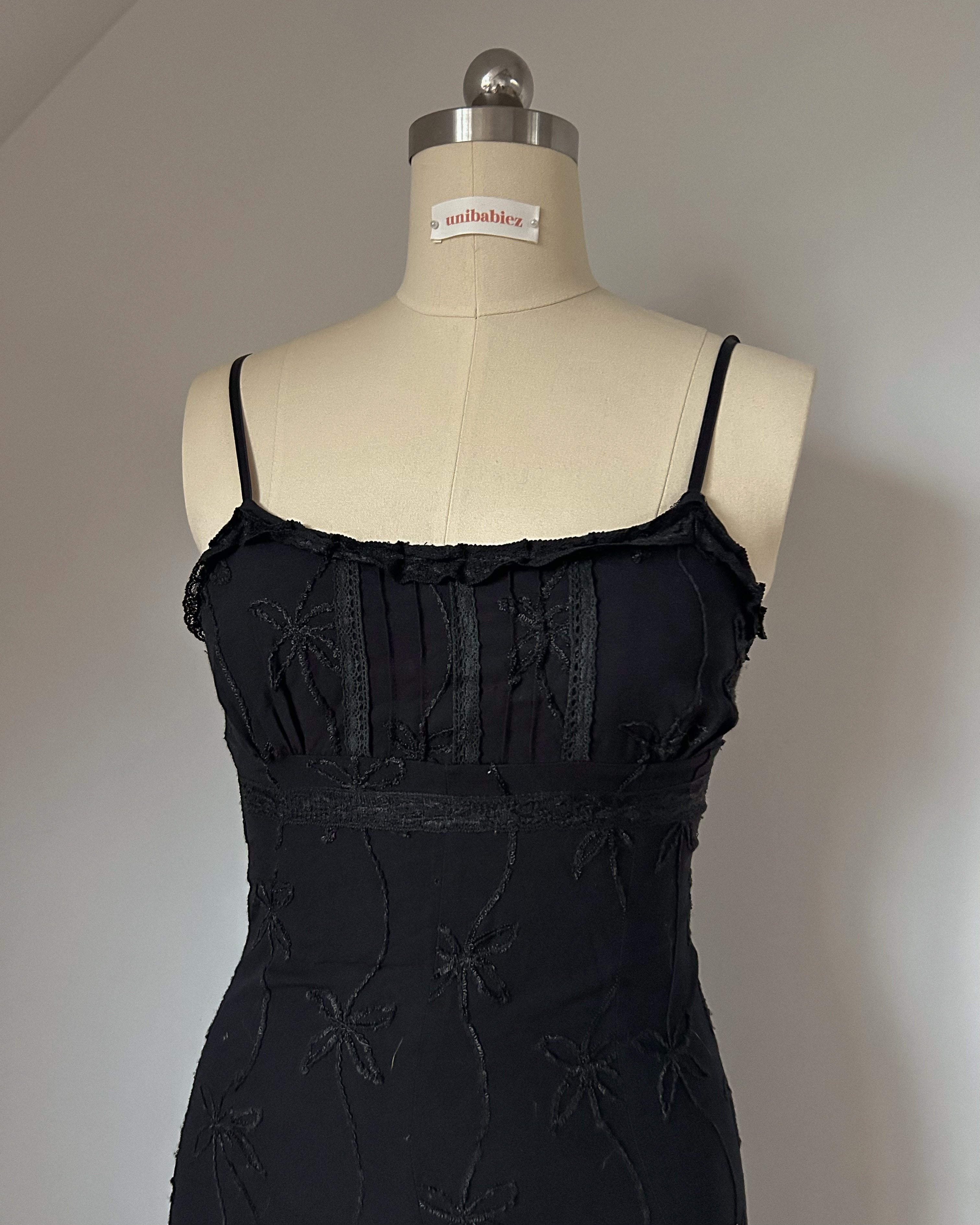 Black Beaded Evening Dress (M)