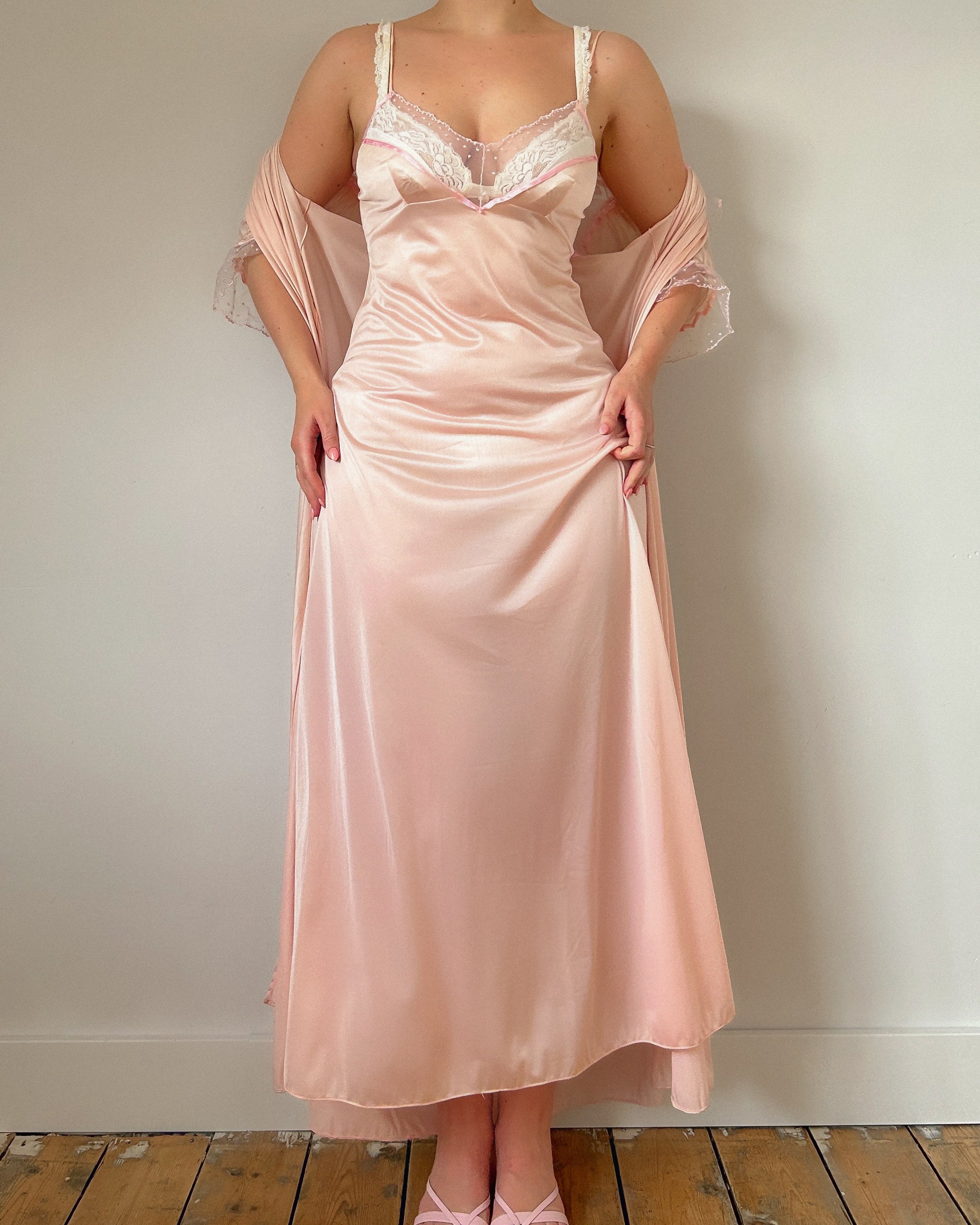 Pink Dream Peignoir Dress Set (S/M)