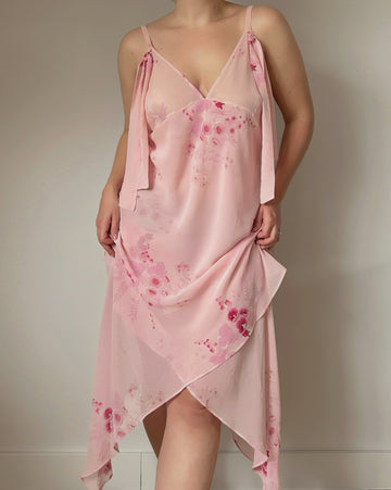 Pink Floral Dress (L/XL)