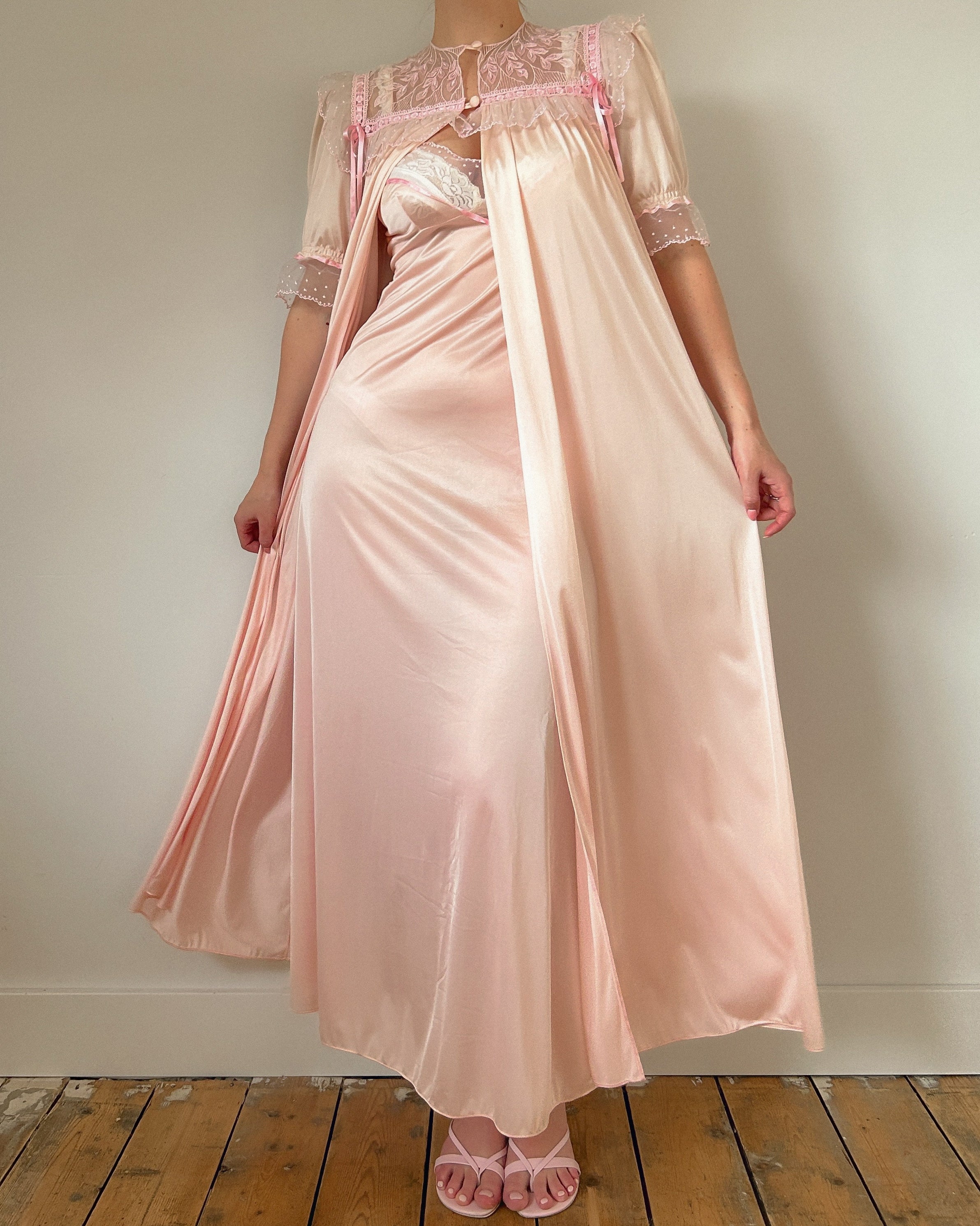 Pink Dream Peignoir Dress Set (S/M)