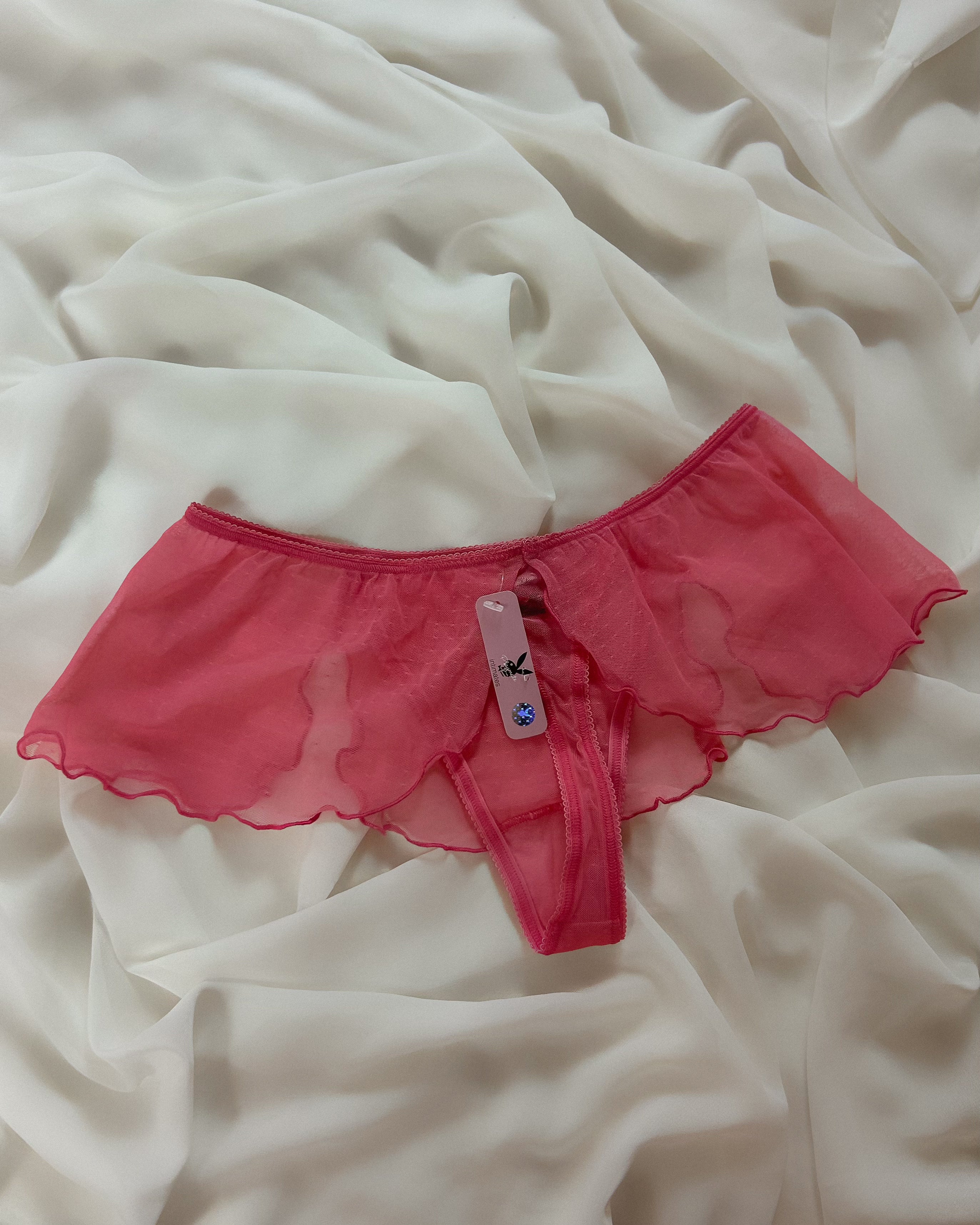Pink Playboy Skirt Thong (M)