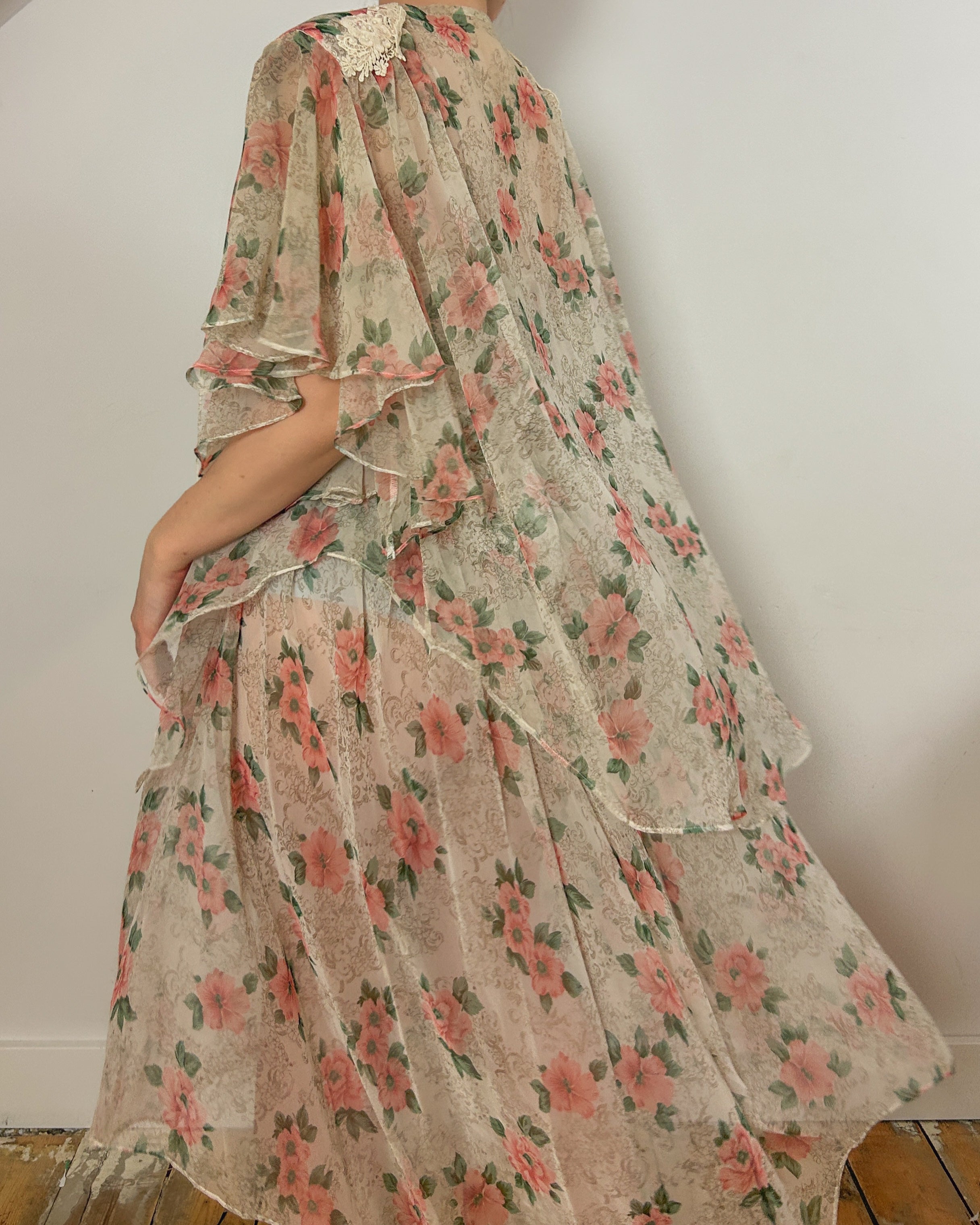 Dream Floral Satin Dress Set (M)