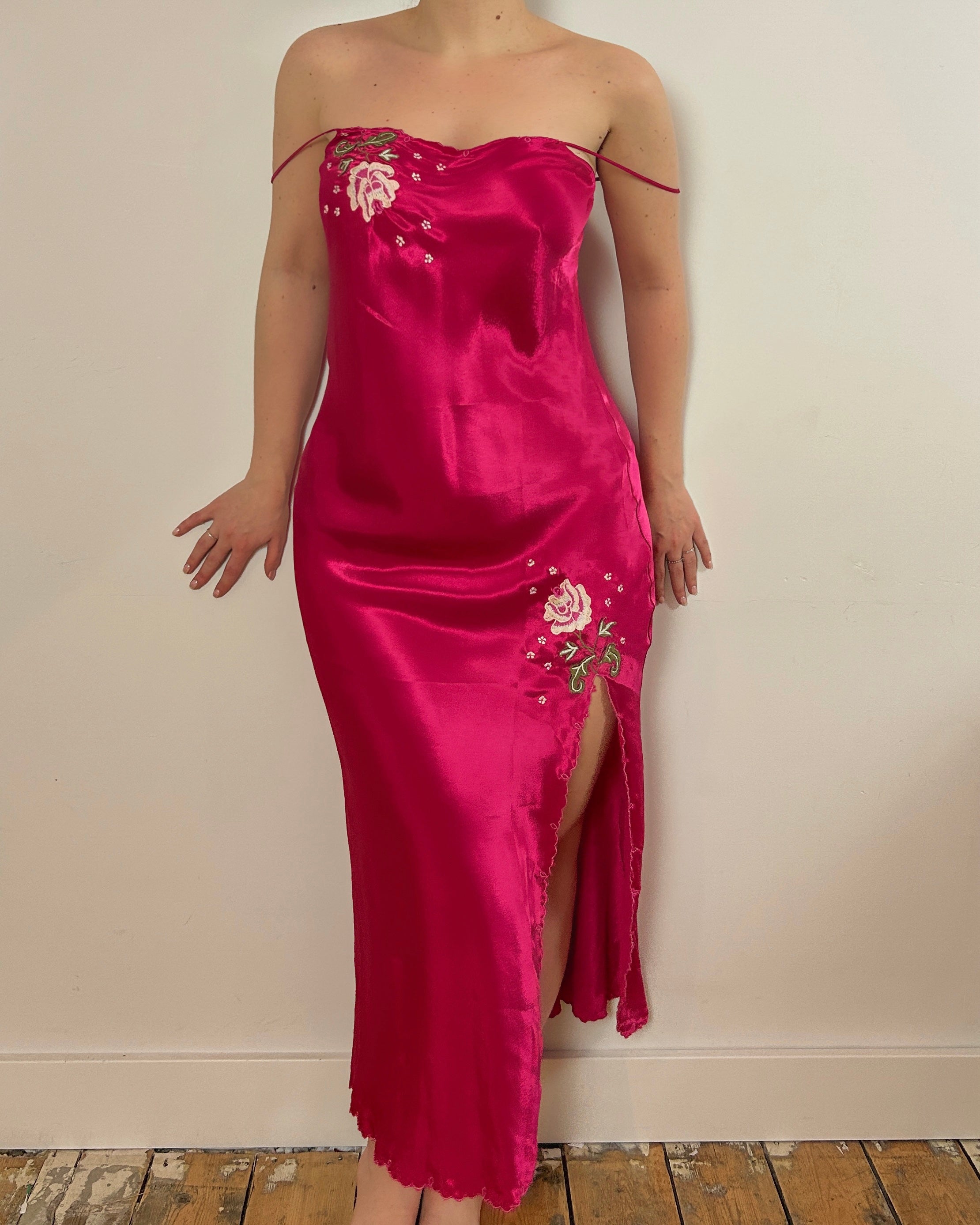 Pink Satin Dress (M)