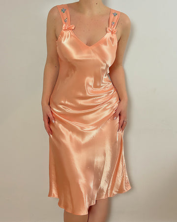 Satin Peach Dress (M)