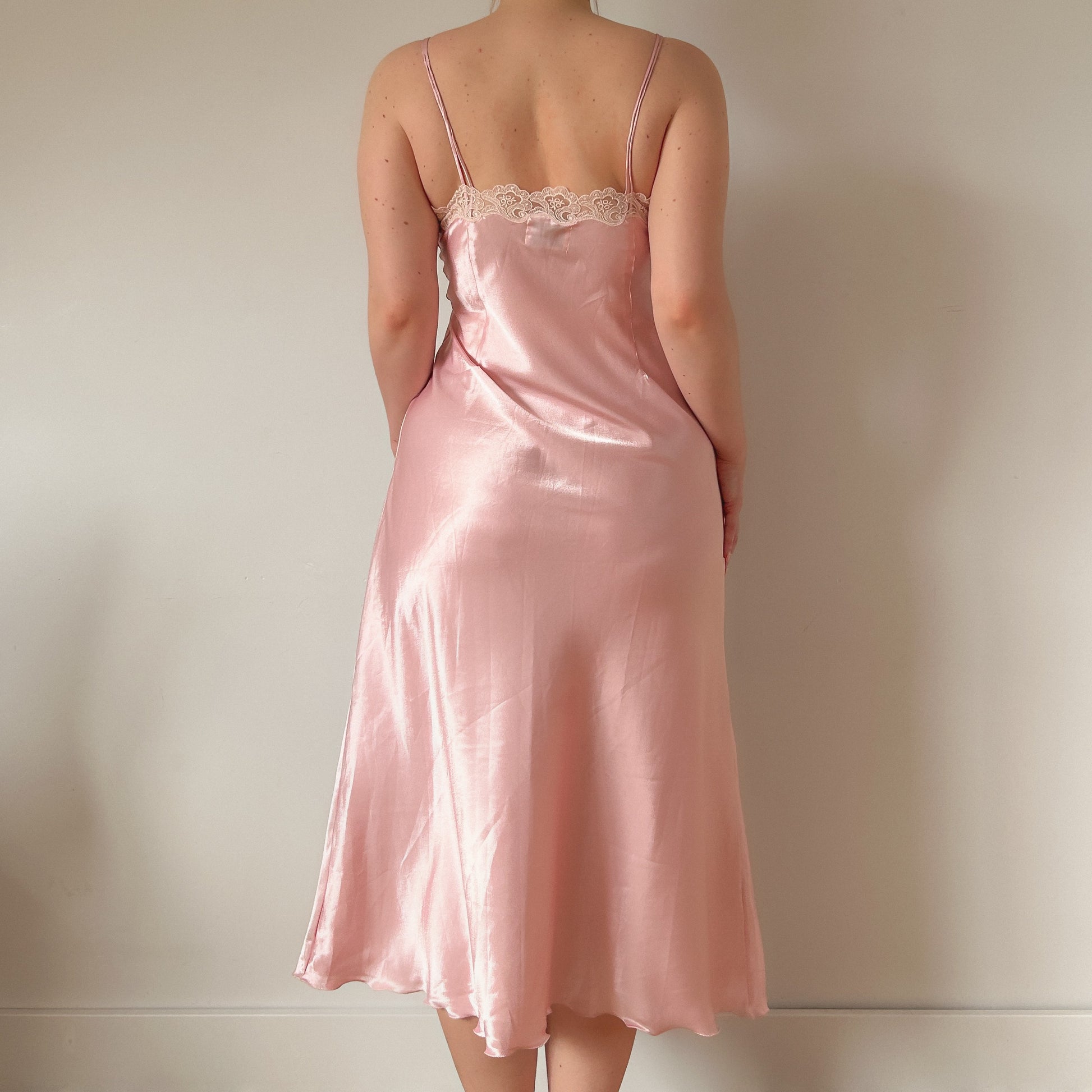 bebe pink satin dress Beaded Halter Baby Pink Satin A-line Formal Dress