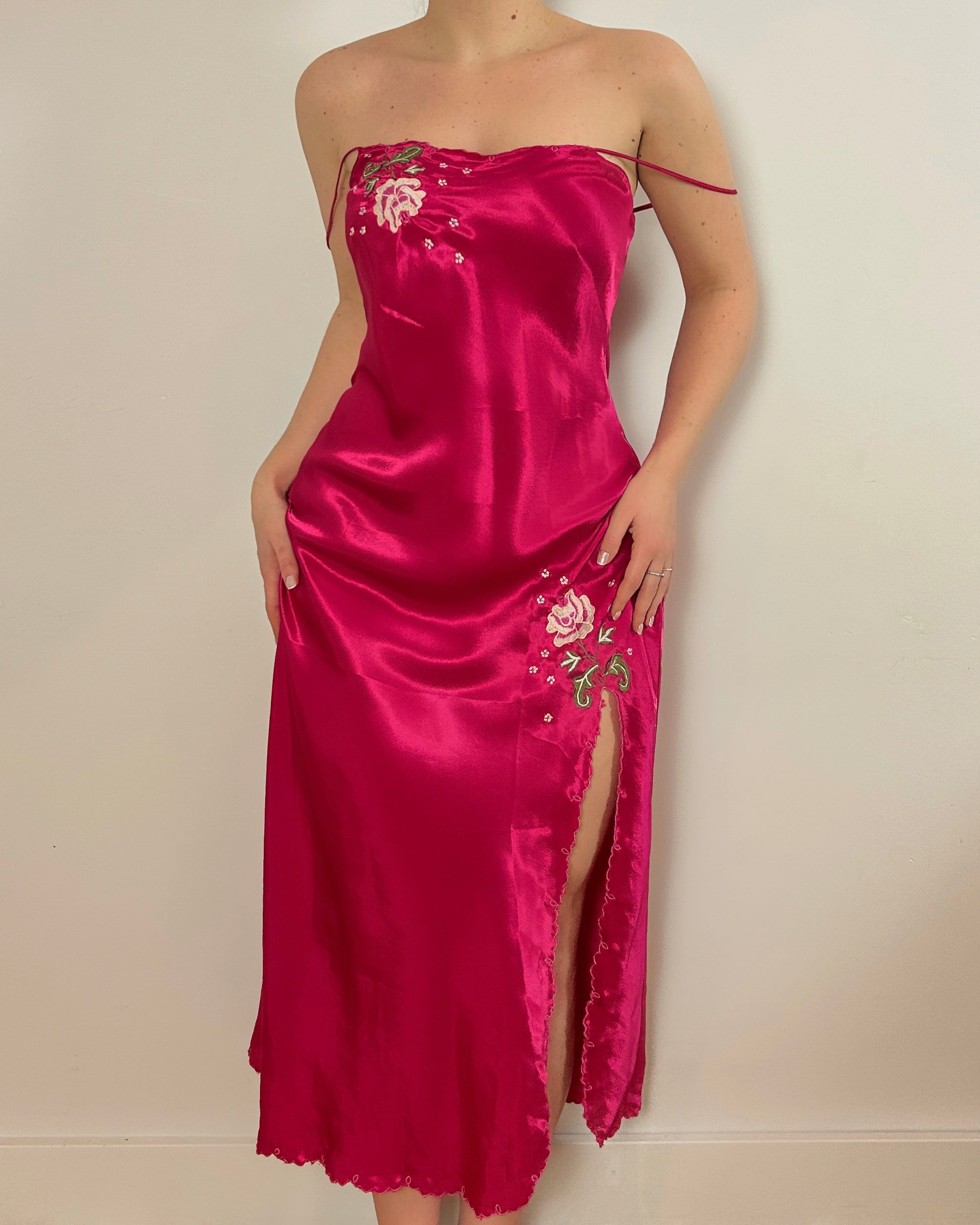 Pink Satin Dress (M)