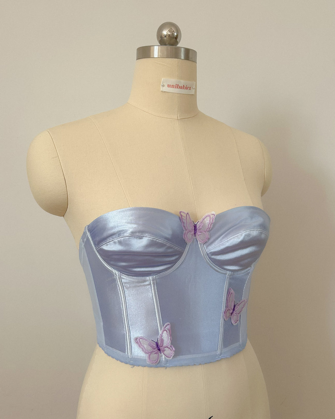 Butterfly Satin Blue Bustier 75B/70C/80A