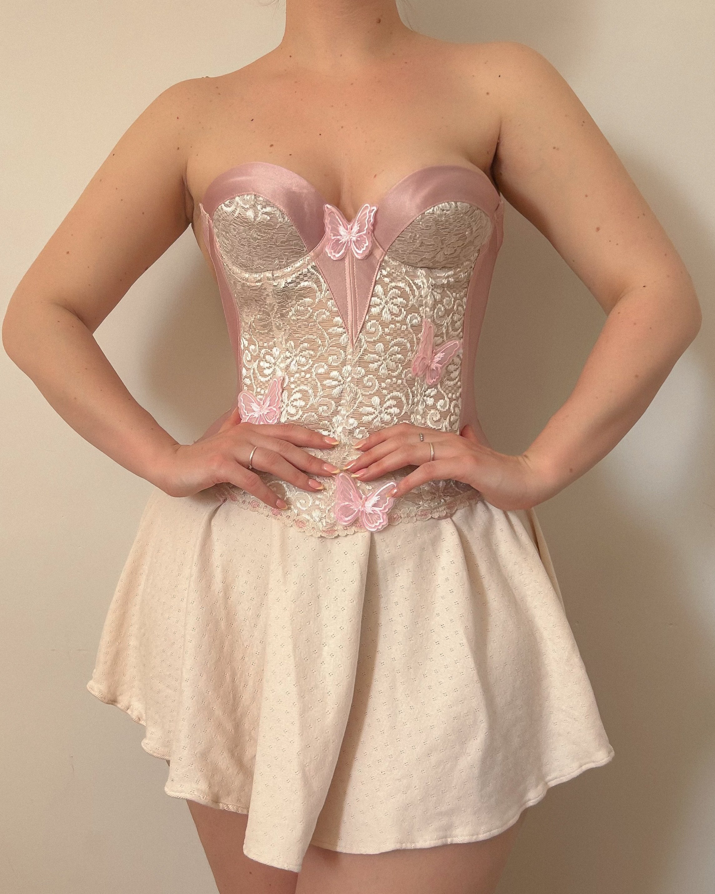 Butterfly Pink Bustier Set 75B/70C/80A