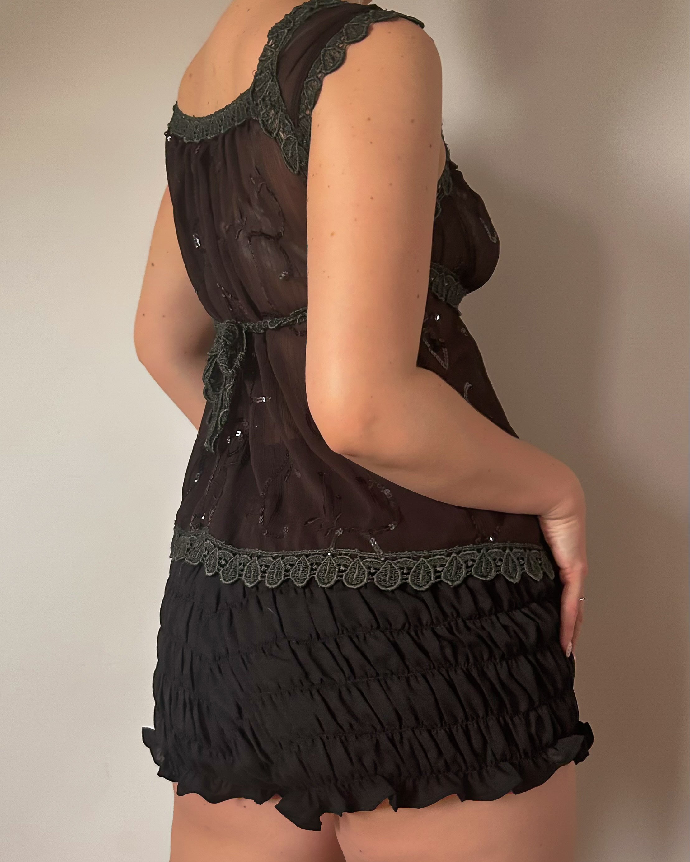 Brown Sequin Top (S)