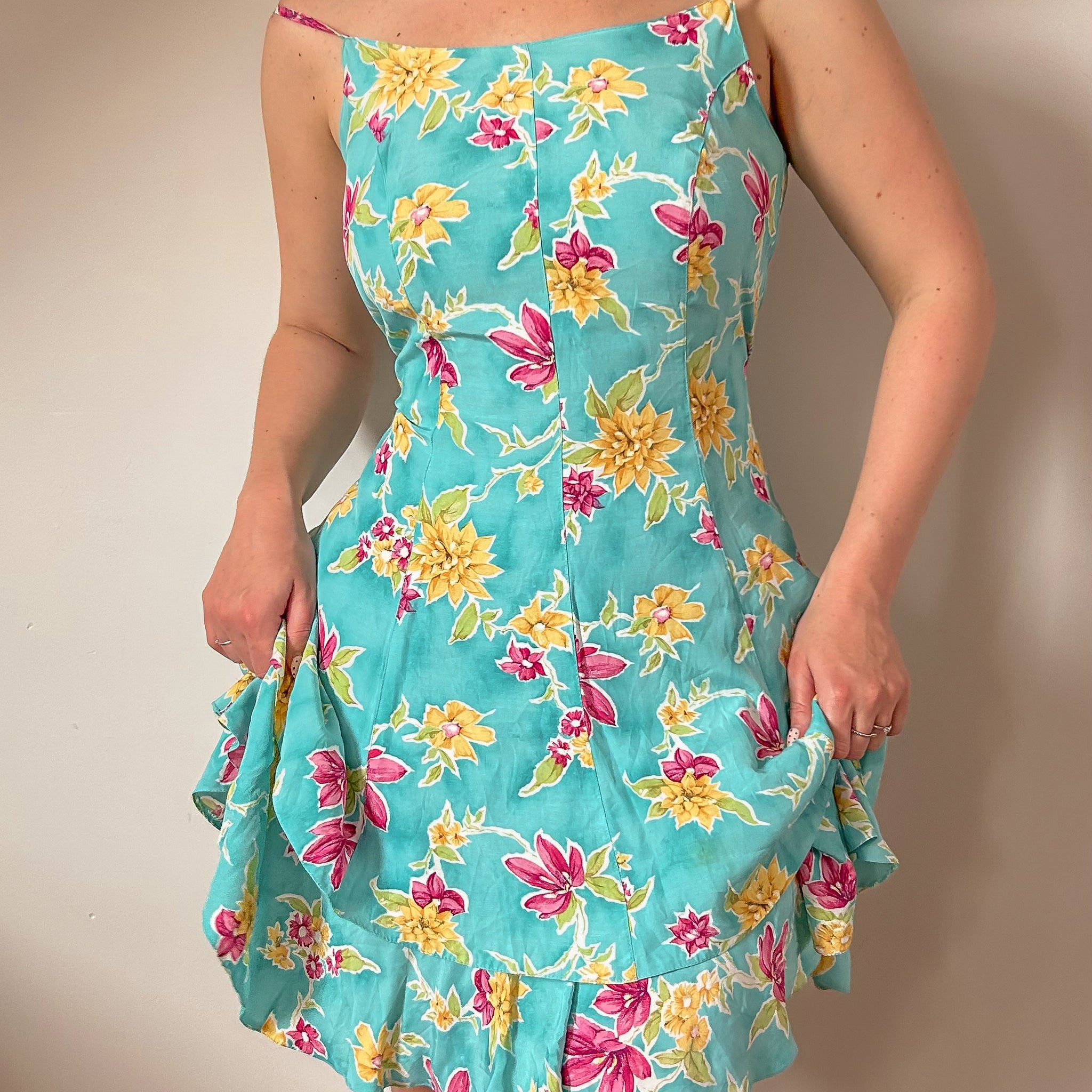 Blue Floral Dress (M)