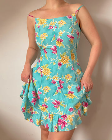 Blue Floral Dress (M)