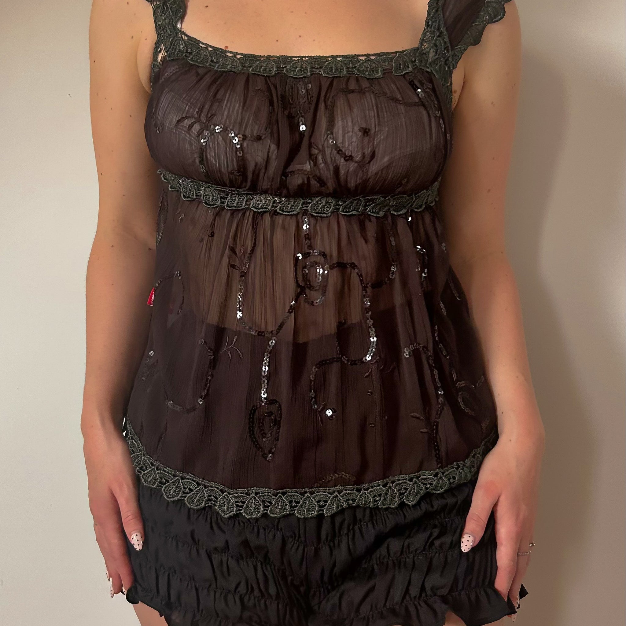 Brown Sequin Top (S)