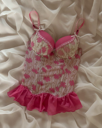 Floral Pink Bustier 70C/65D/75B