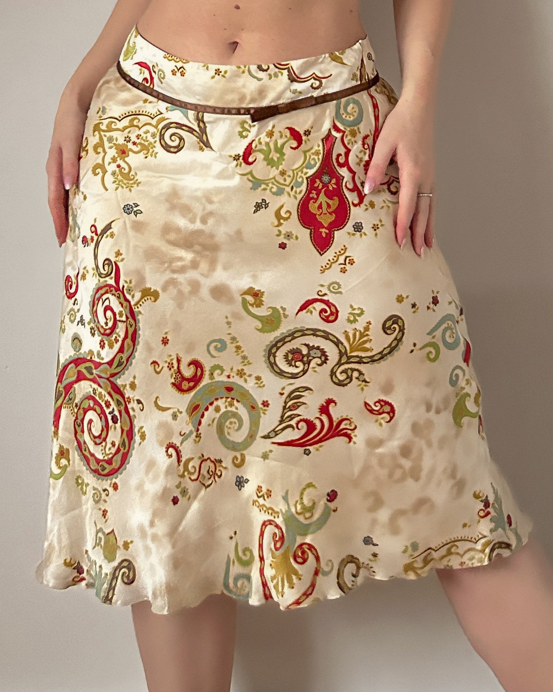 Satin Midi Skirt (M)