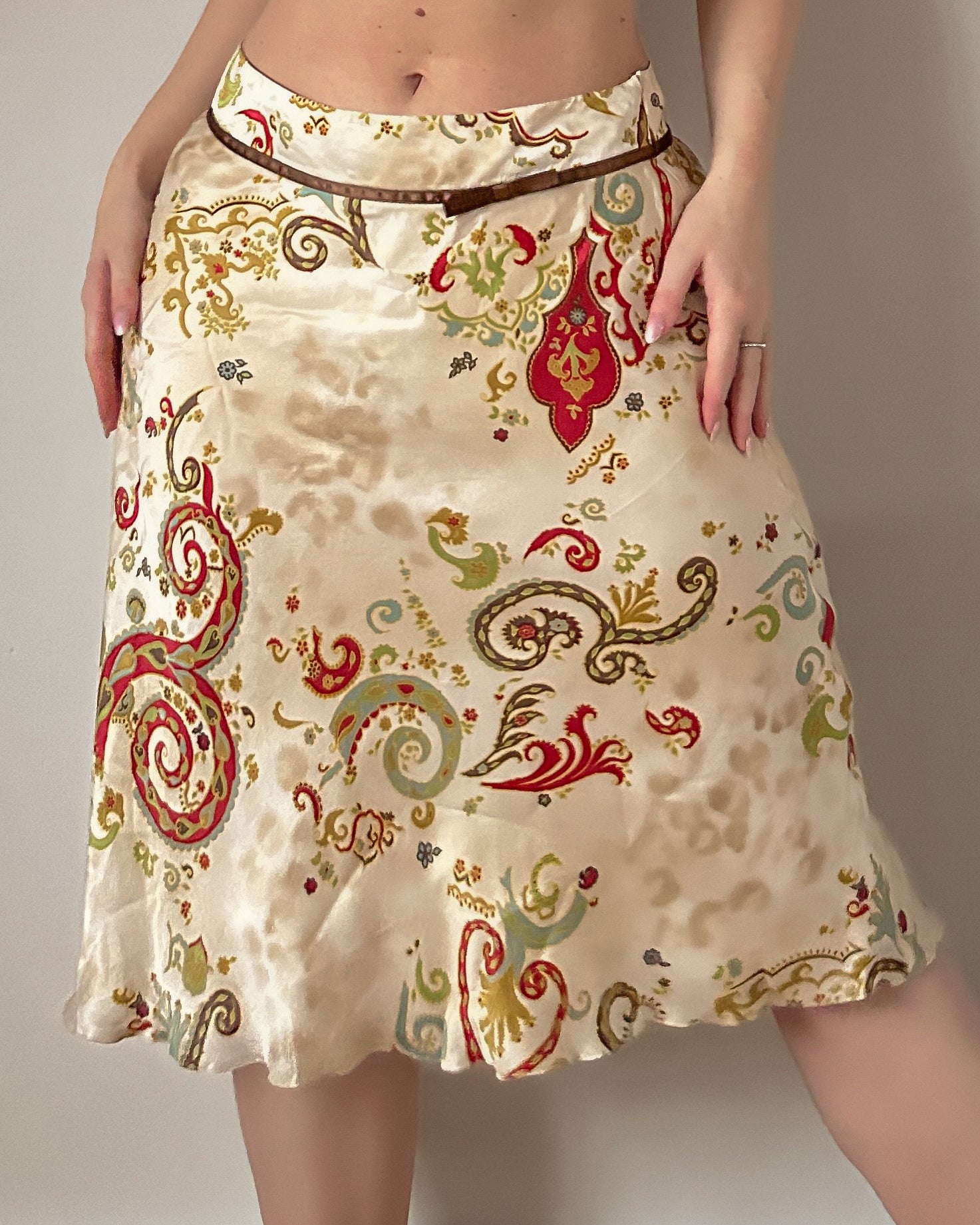 Satin Midi Skirt (M)